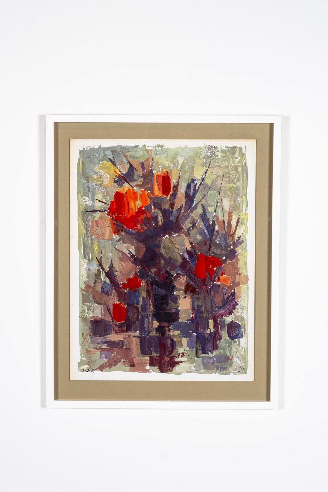 Abstract Brushstroke Bouquet, Newly Framed