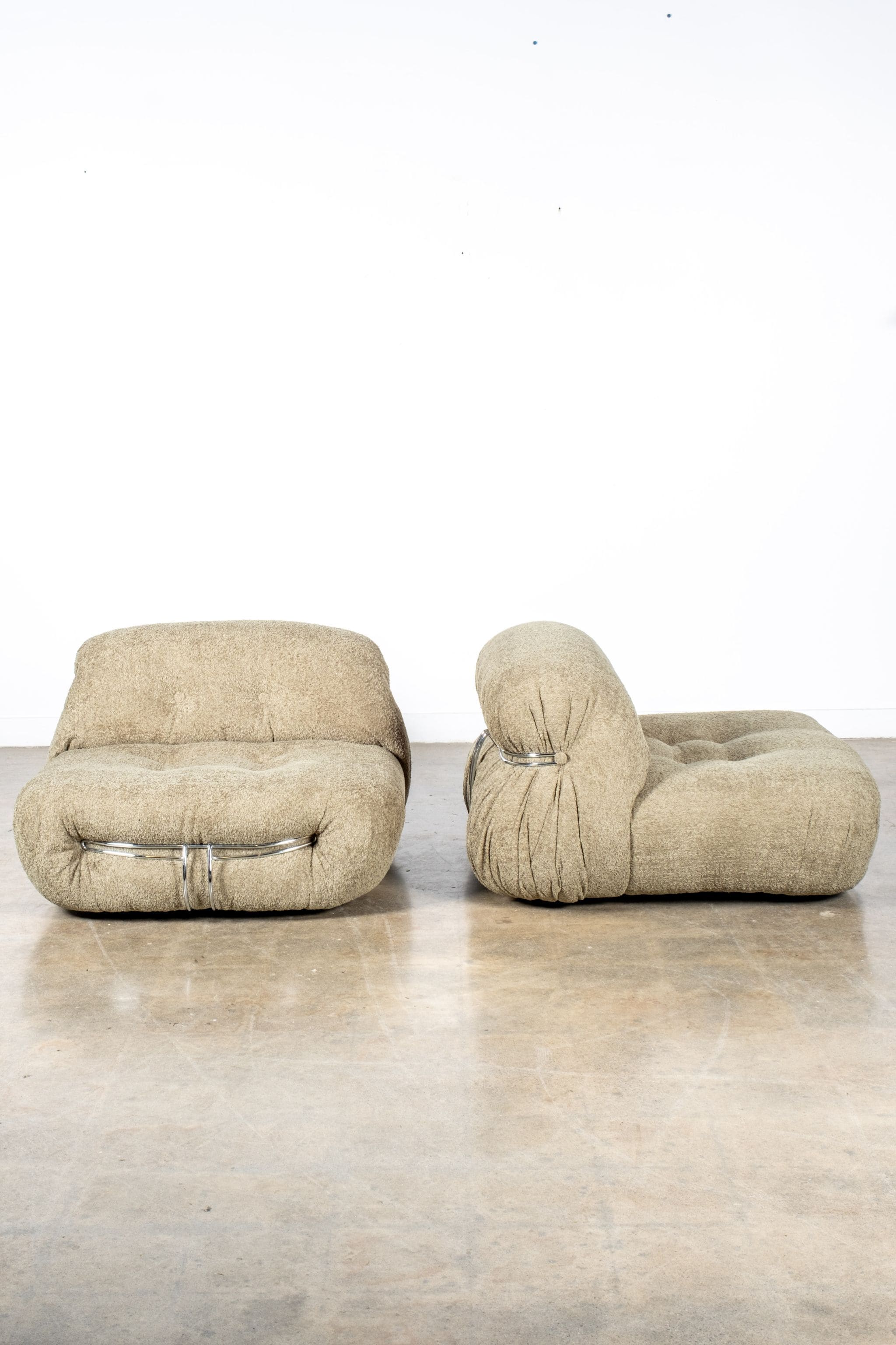 Pair of Soriana Chairs by Afra & Tobia Scarpa, New Upholstery