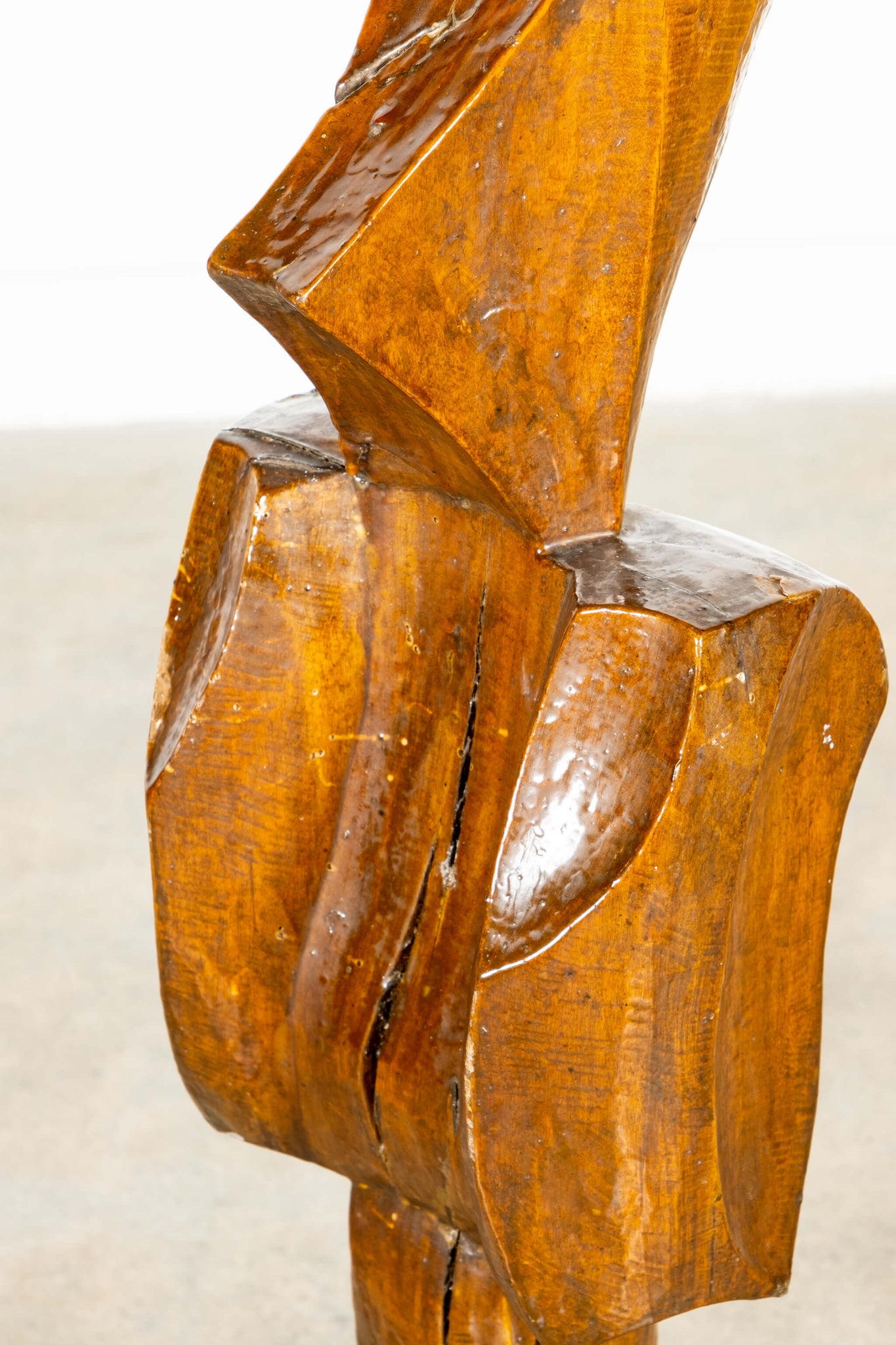 Brutalist Wood Sculpture