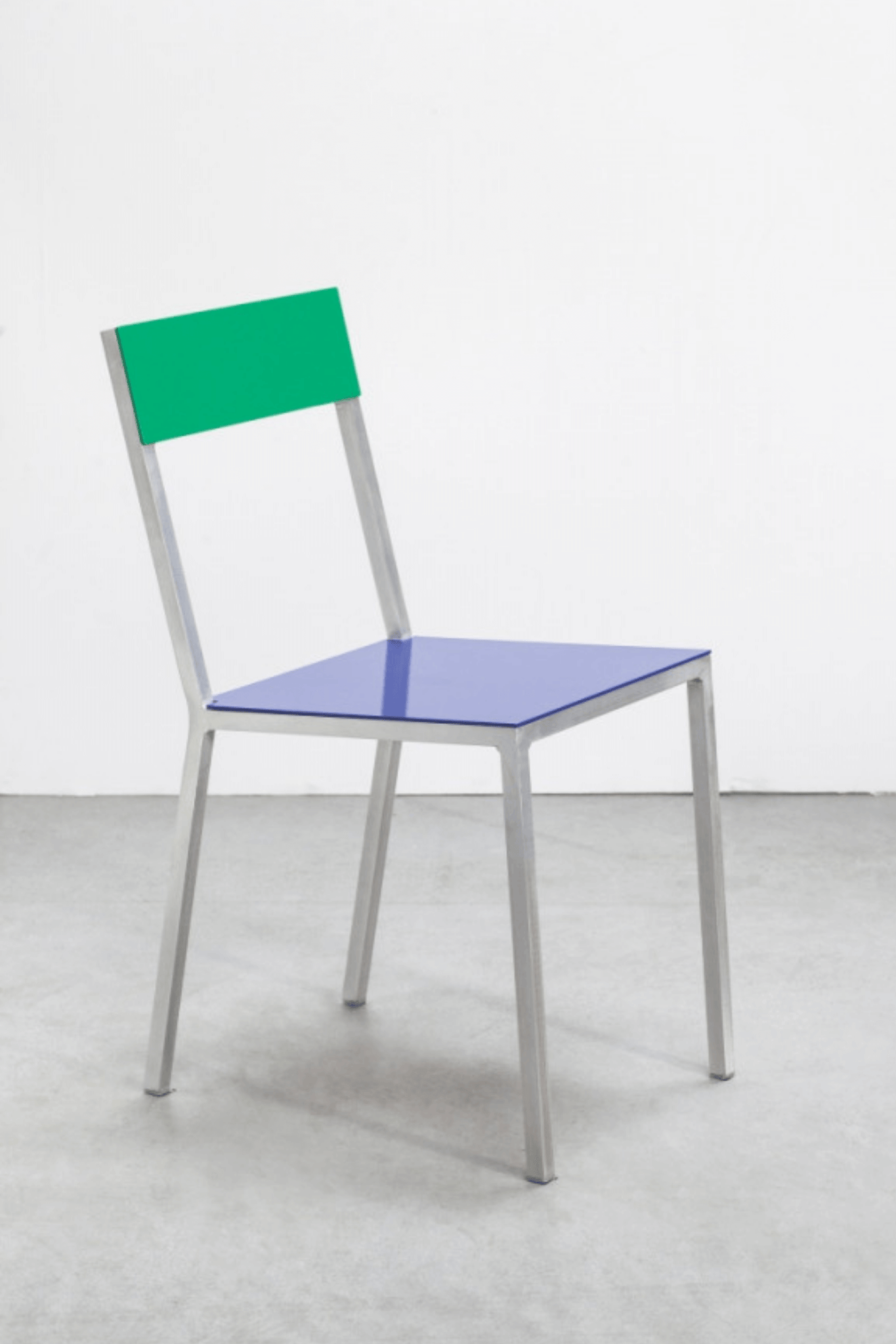 Dark Blue & Green Aluminum Alu Chair by Muller Van Severen for Valerie Objects, front angled view