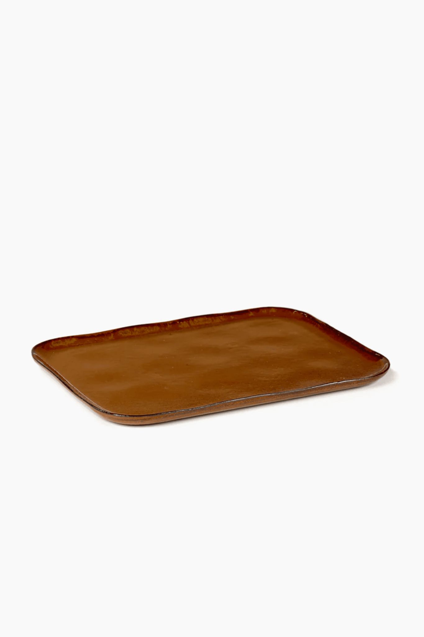 X-Large Rectangular Plate N°1, Ochre/Brown