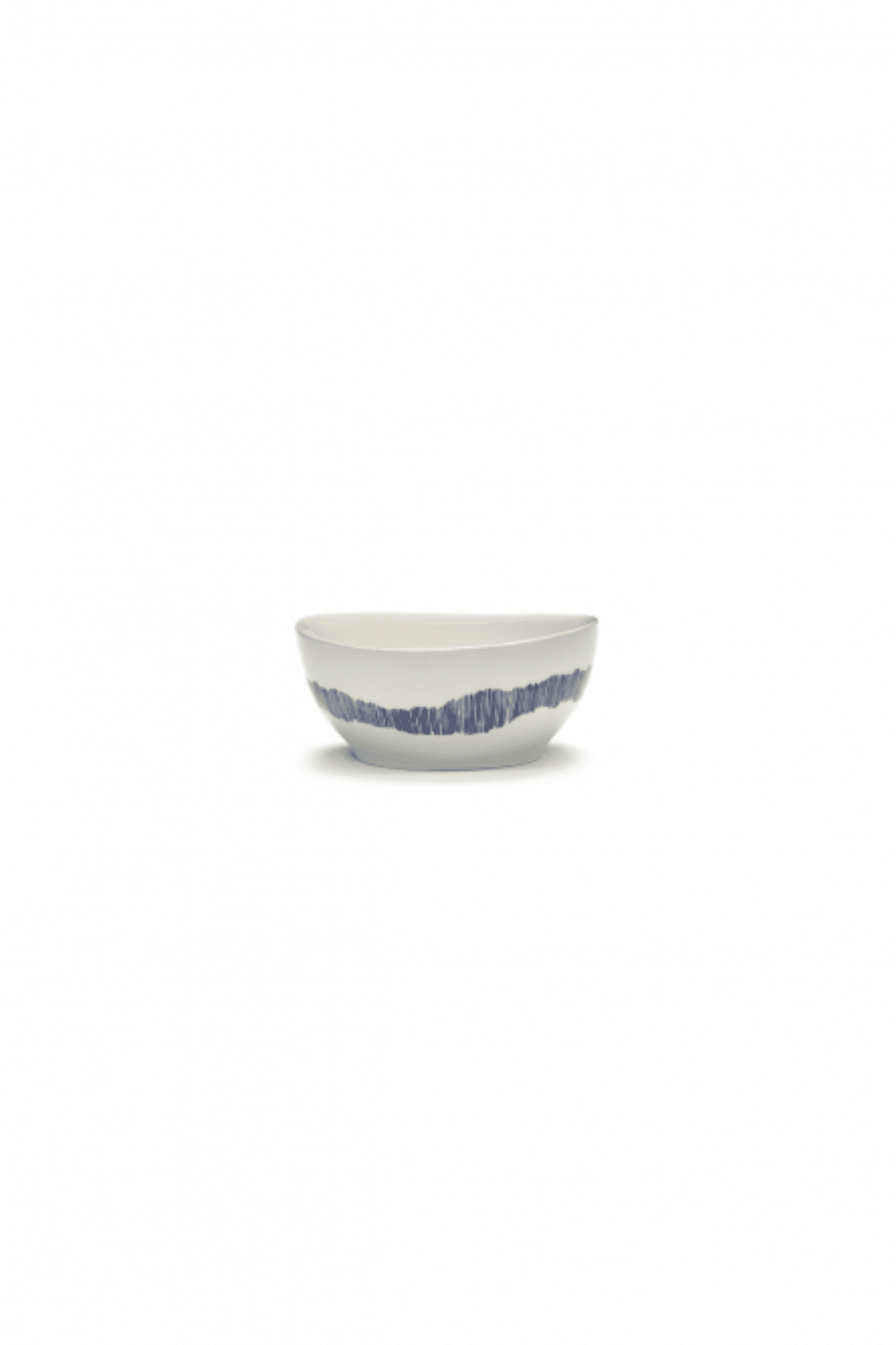 Small Bowl, White Swirl with Blue Stripes Ottolenghi Serax, side view