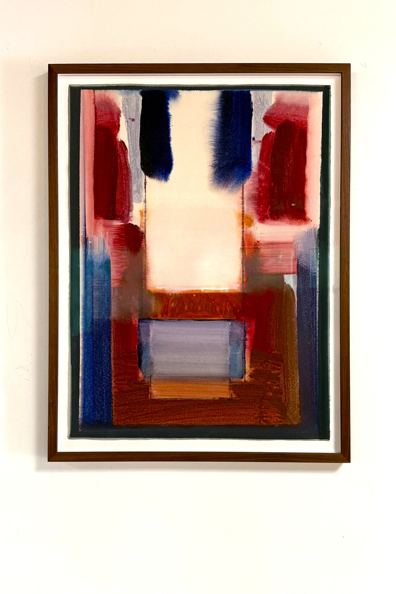 Abstract Painting On Paper 2 (Terracotta, Red, Blue & Lilac)