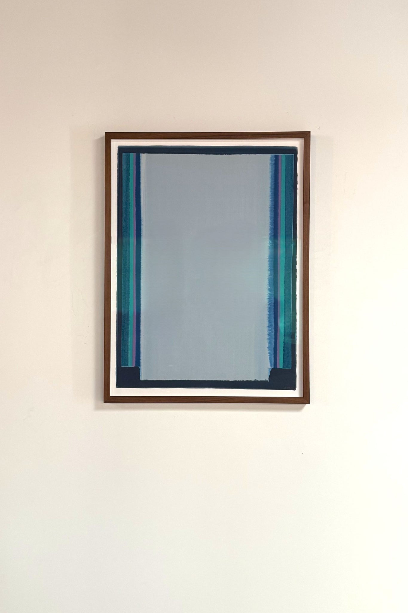 Abstract Painting On Paper 3 (Grey, Blue & Teal)
