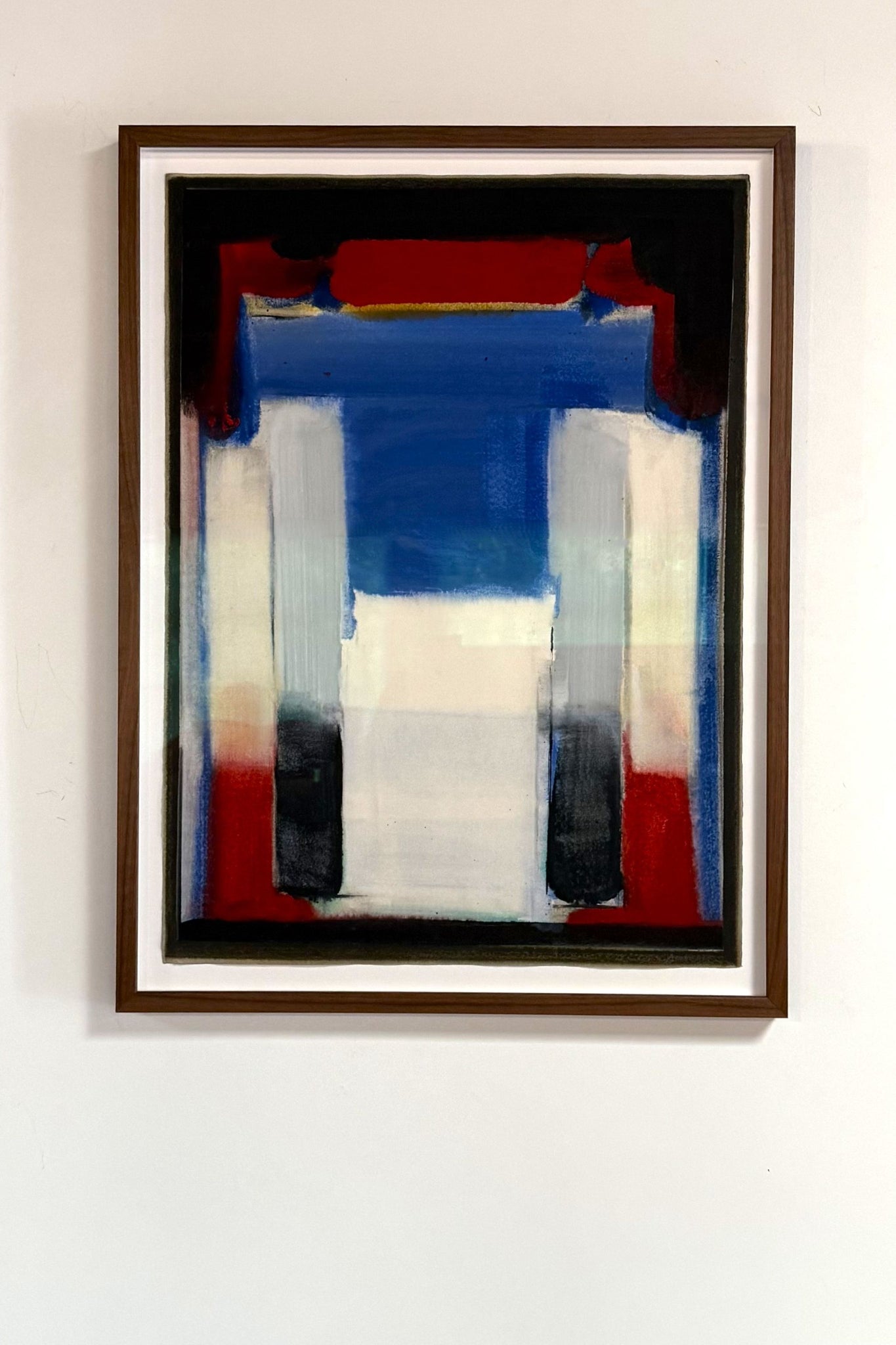 Abstract Painting On Paper 4 (Red & Blue)