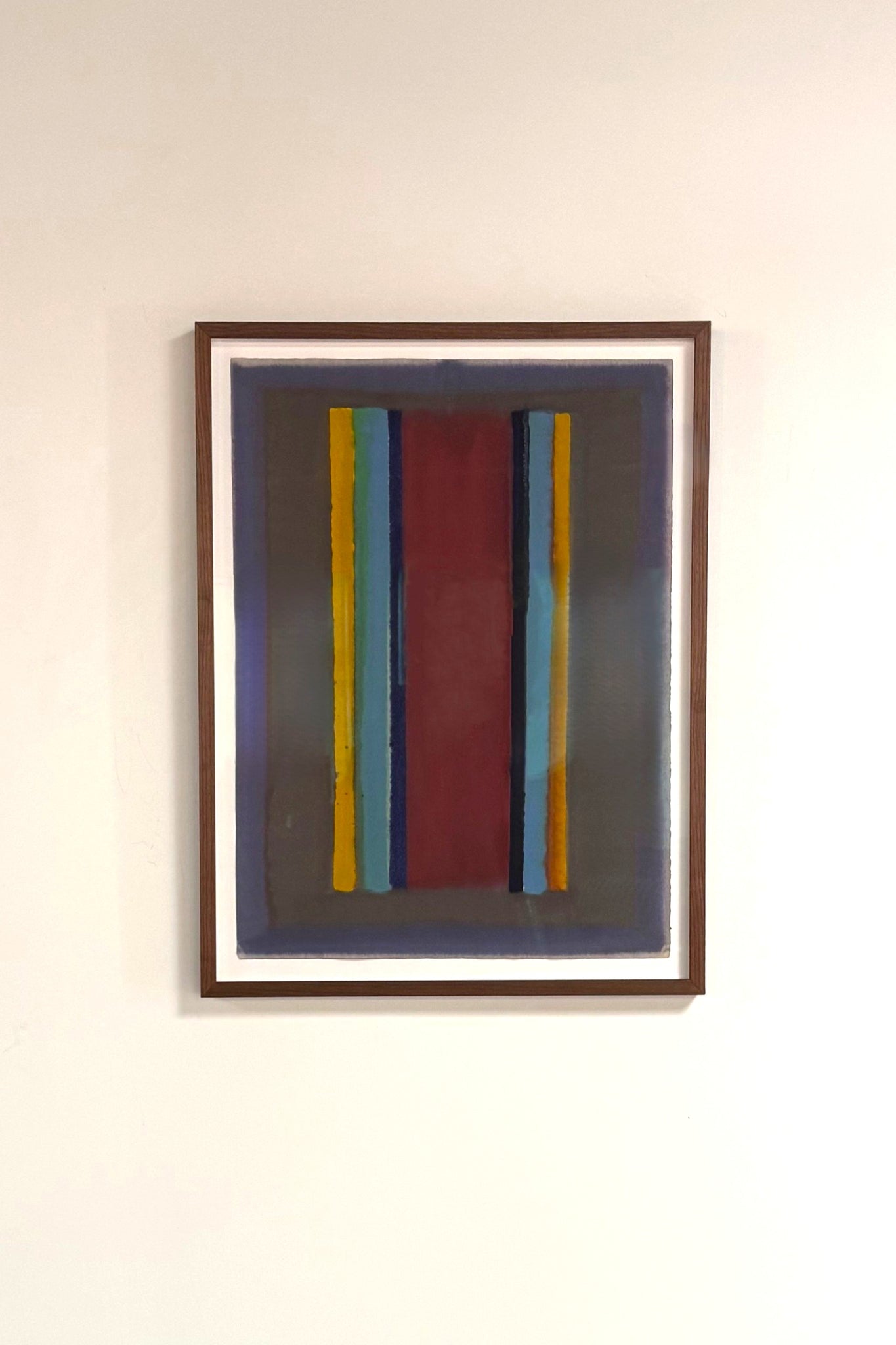 Abstract Painting On Paper 1 (Grey, Red, Yellow & Blue)