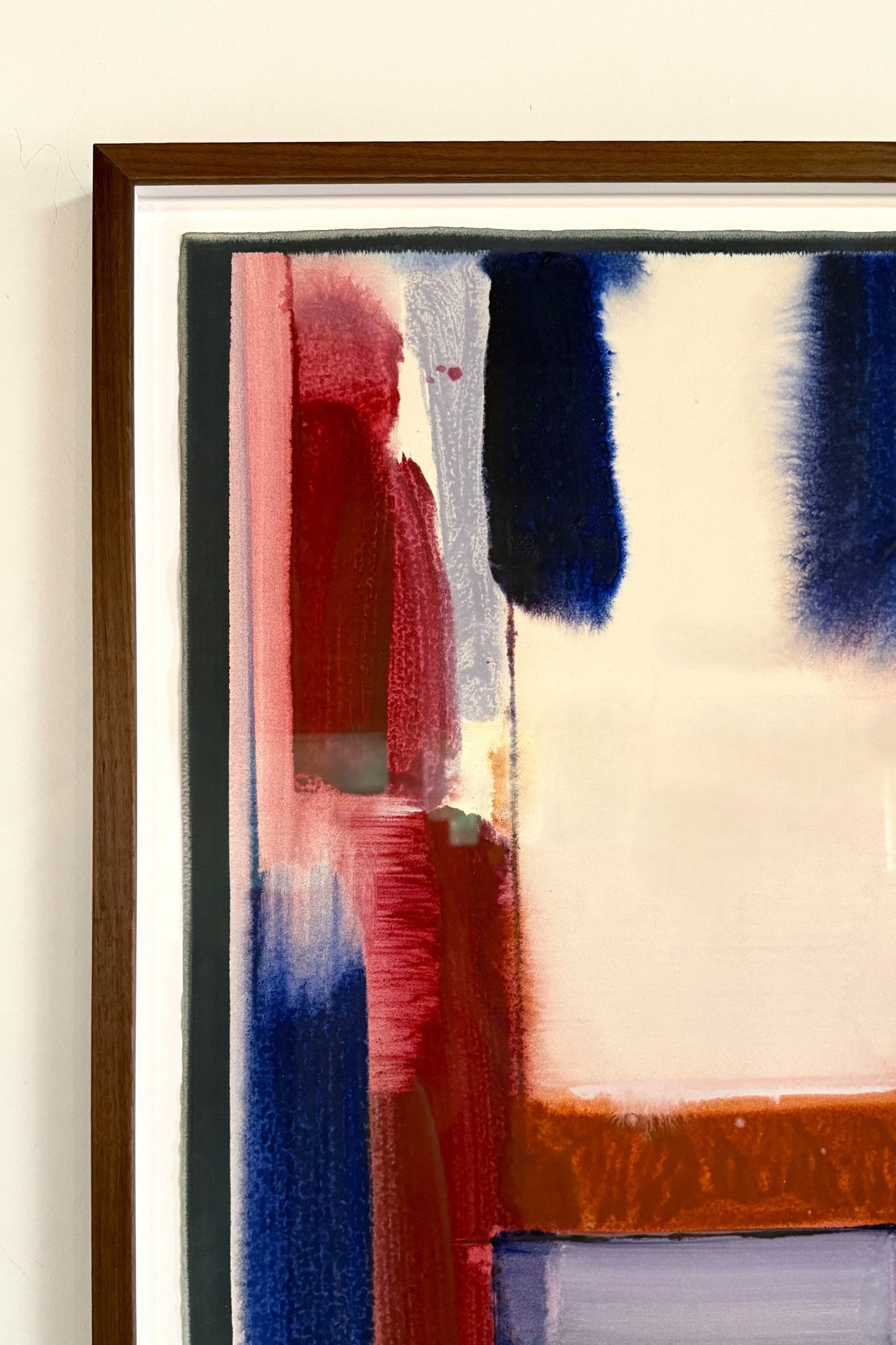 Abstract Painting On Paper 2 (Terracotta, Red, Blue & Lilac)
