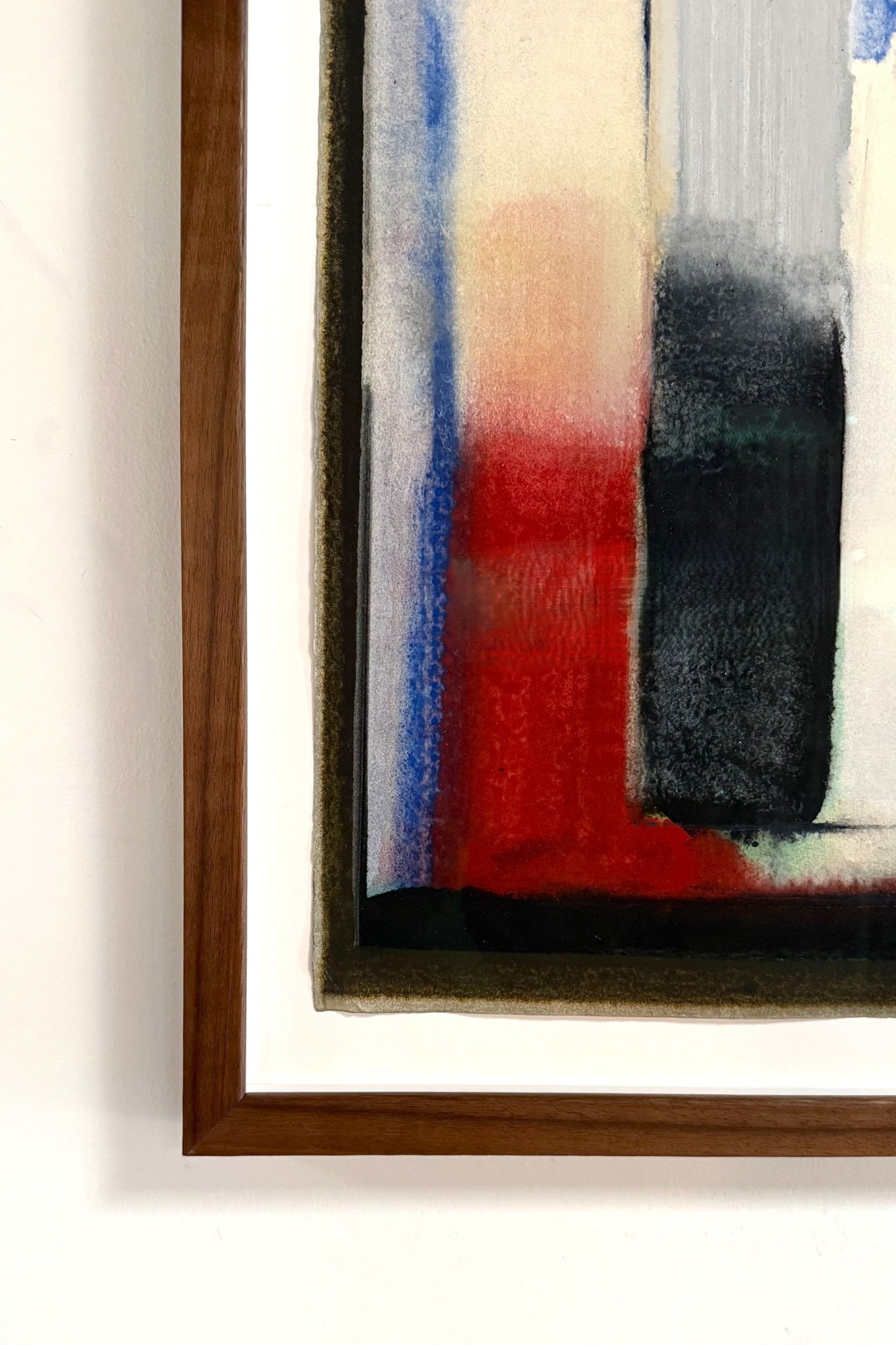 Abstract Painting On Paper 4 (Red & Blue)