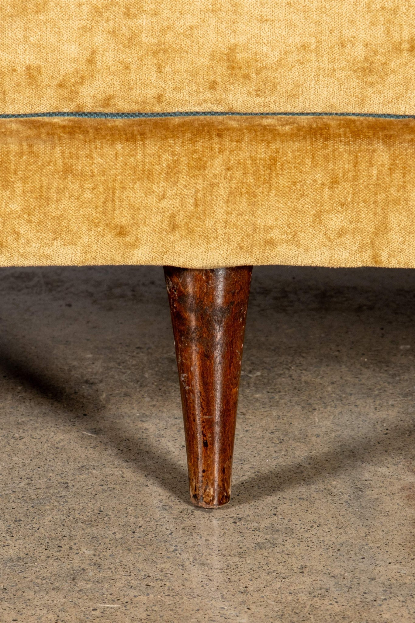 1950s Curved Velvet Sofa