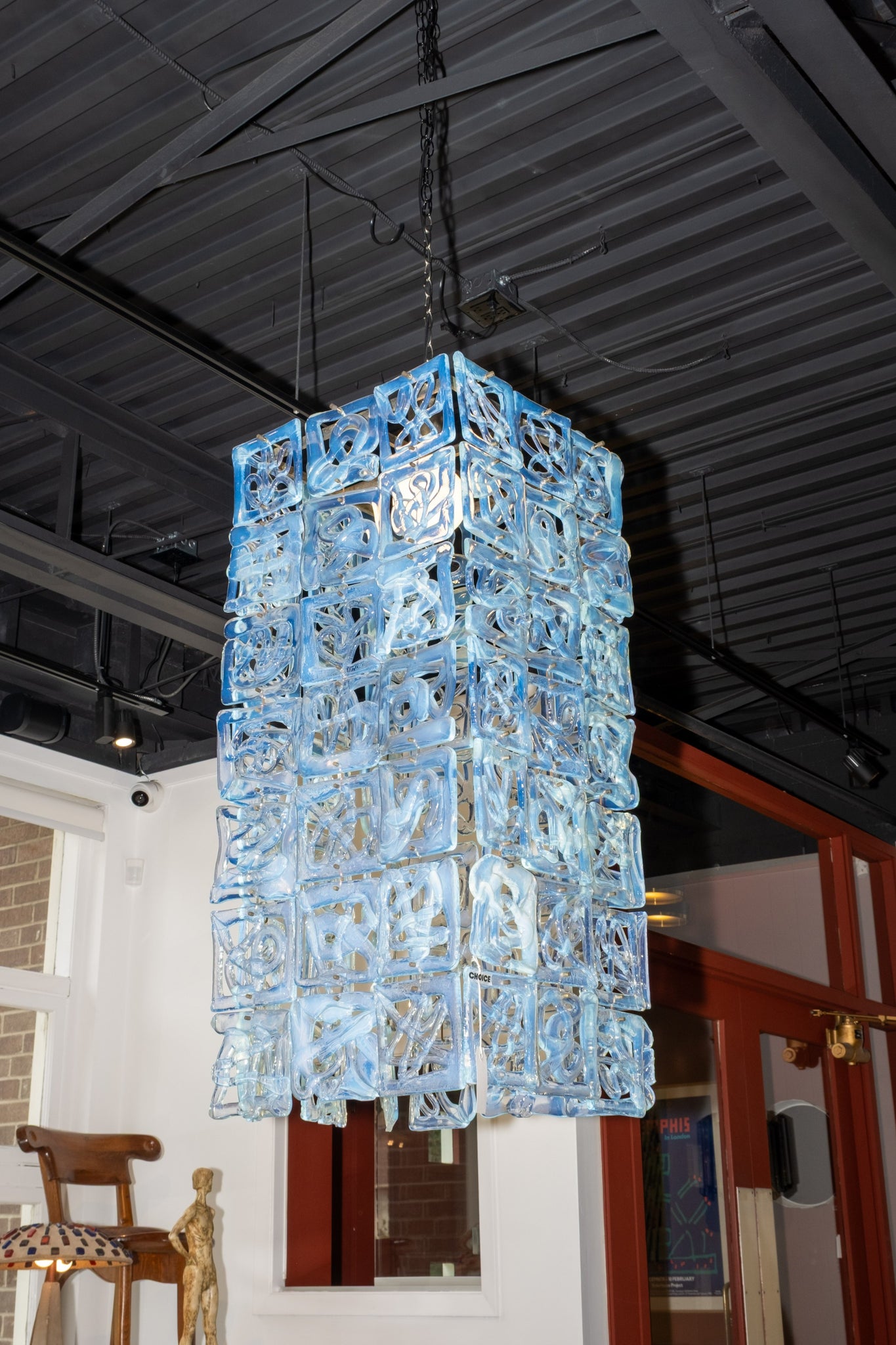 1960s Opaline Murano Glass Pendant Light