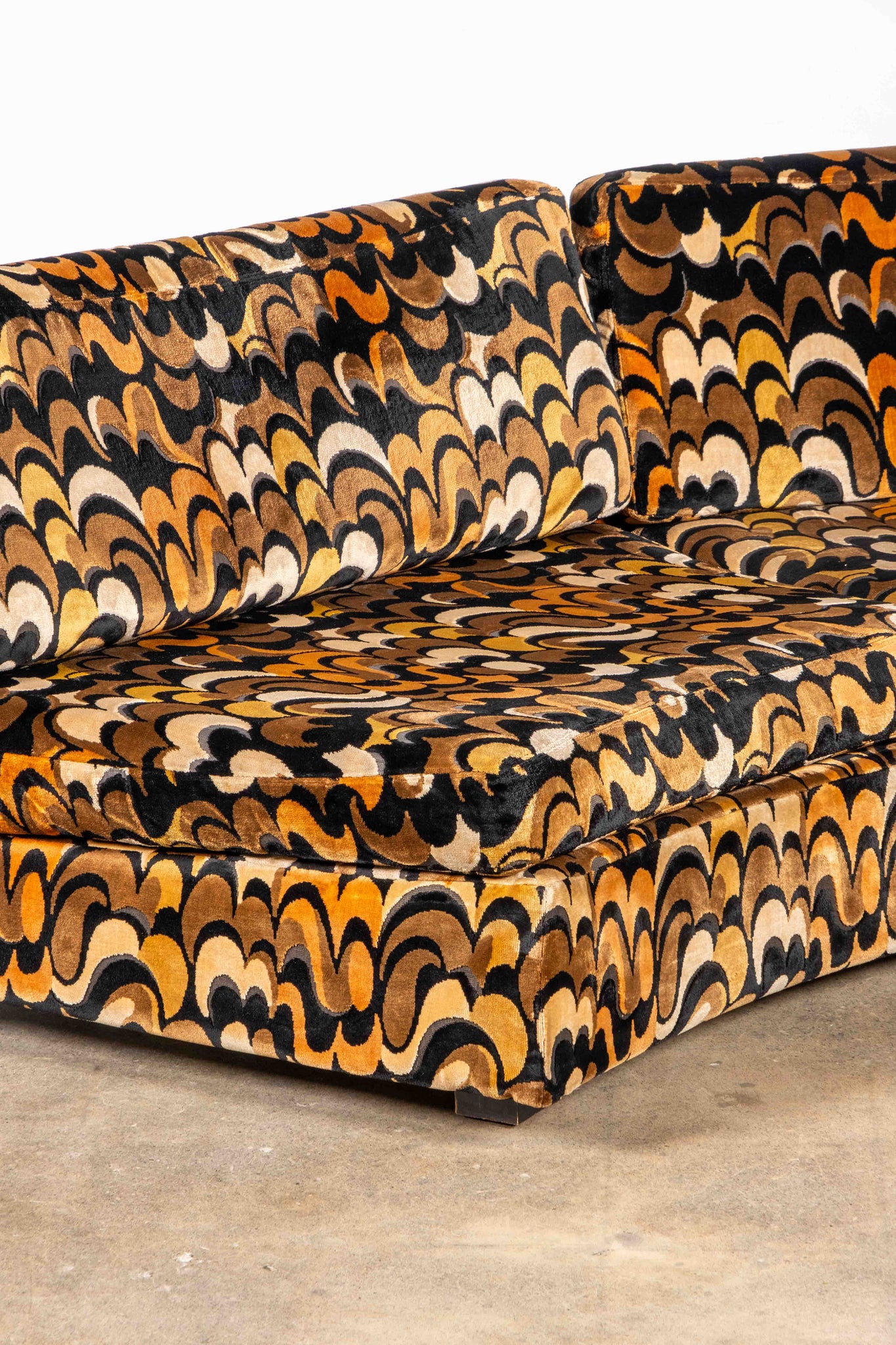 1970s Curved Loveseat