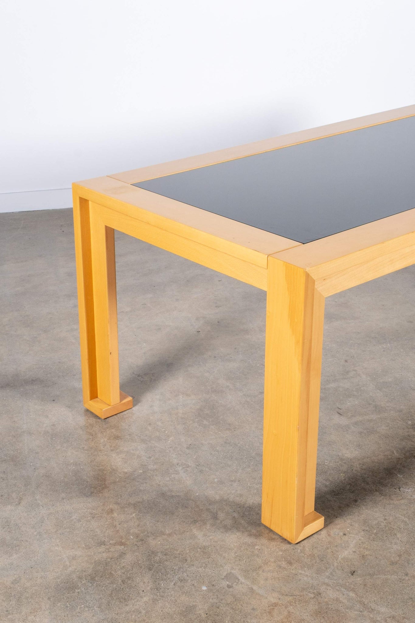 1980s Wood and Smoked Glass Dining Table