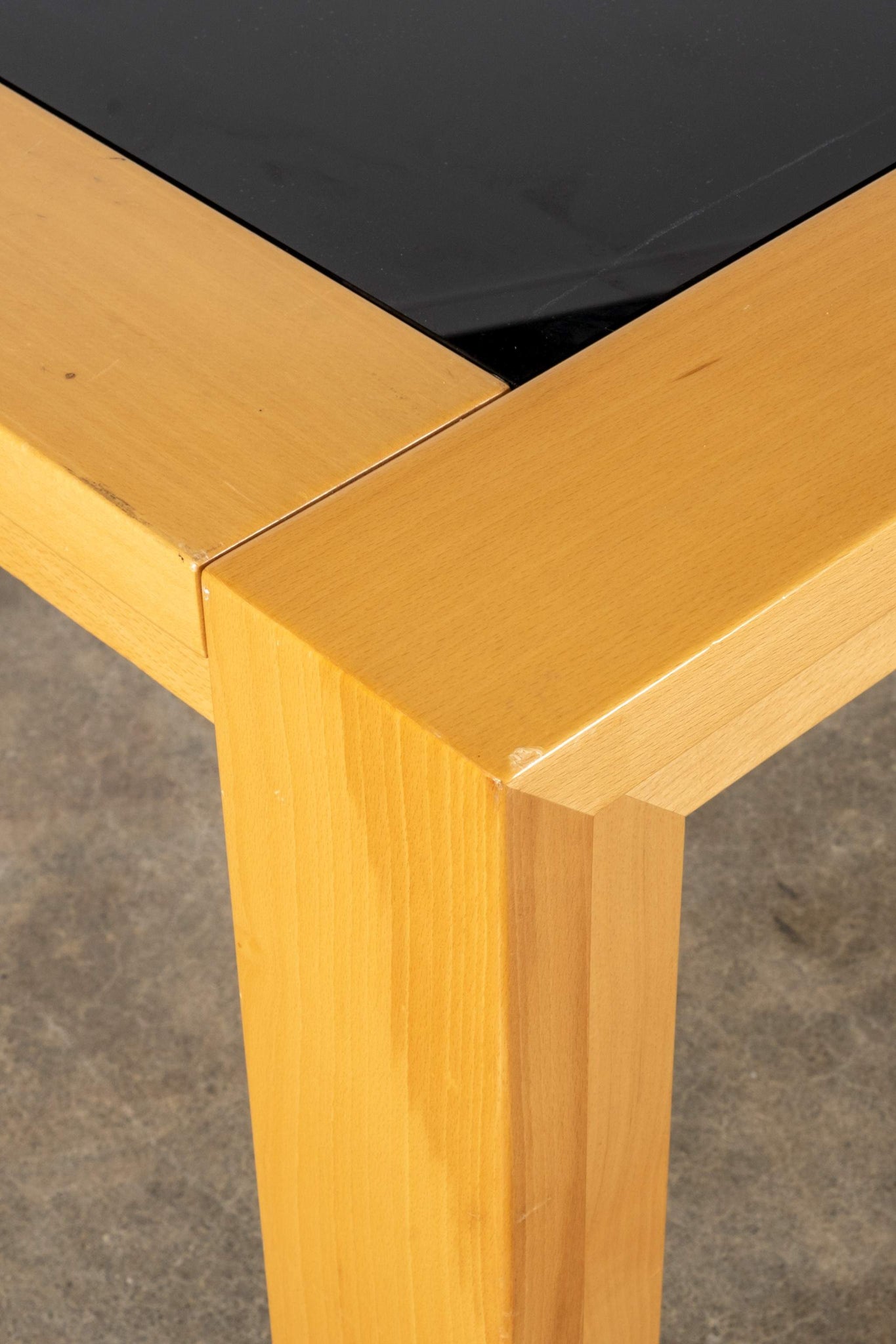 1980s Wood and Smoked Glass Dining Table