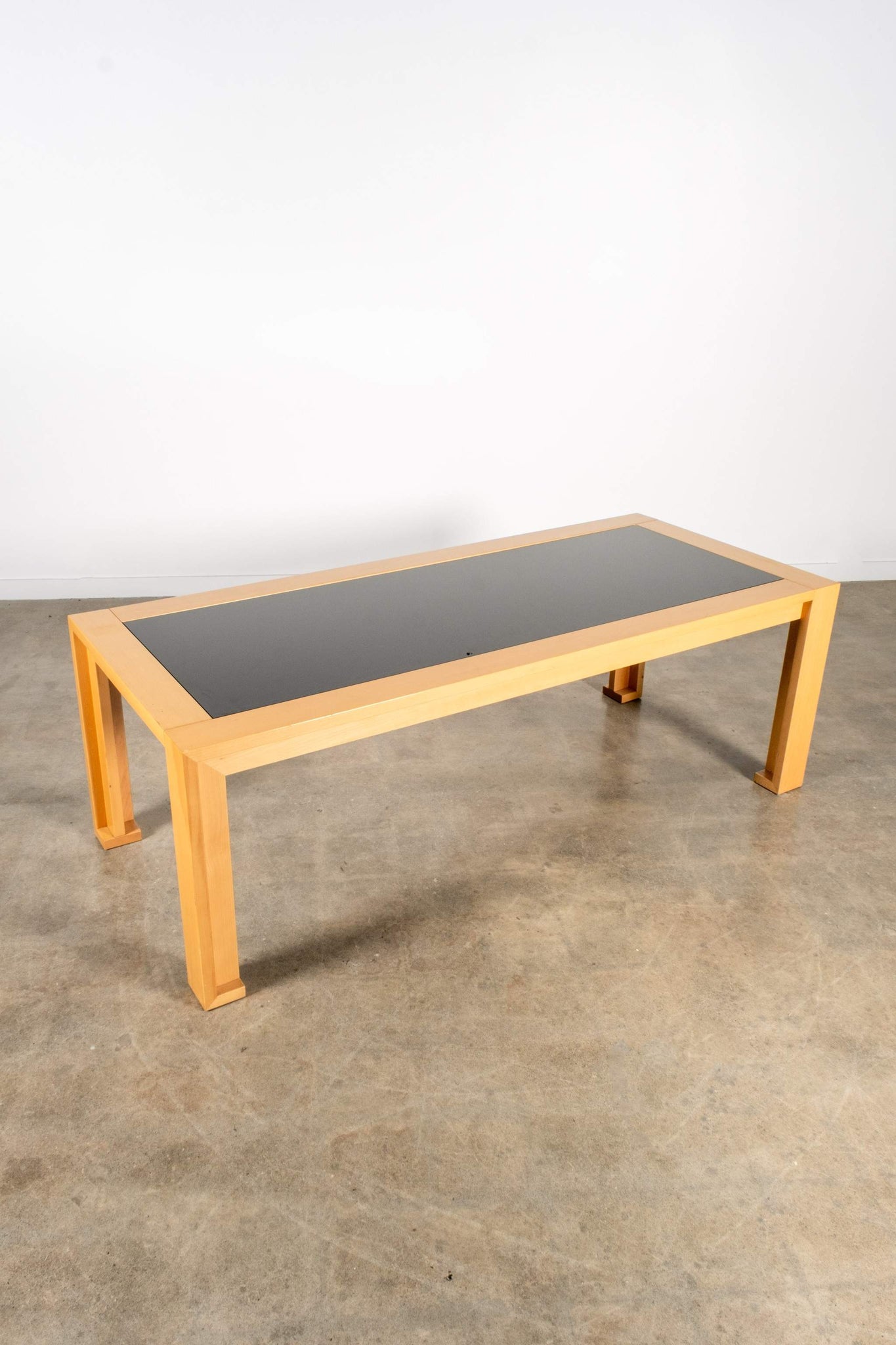 1980s Wood and Smoked Glass Dining Table