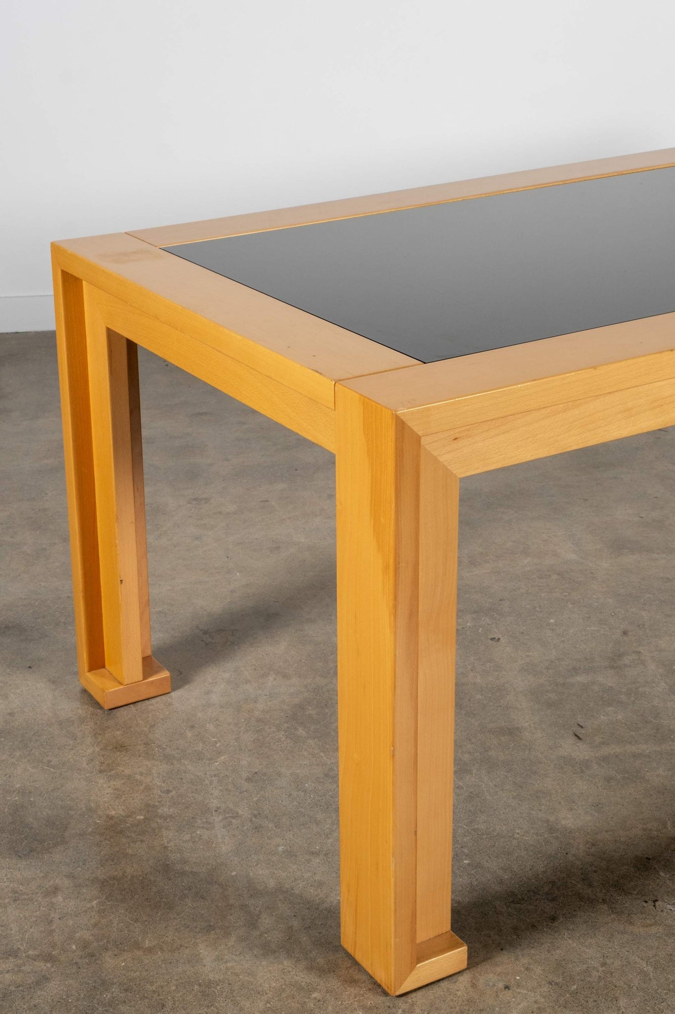 1980s Wood and Smoked Glass Dining Table