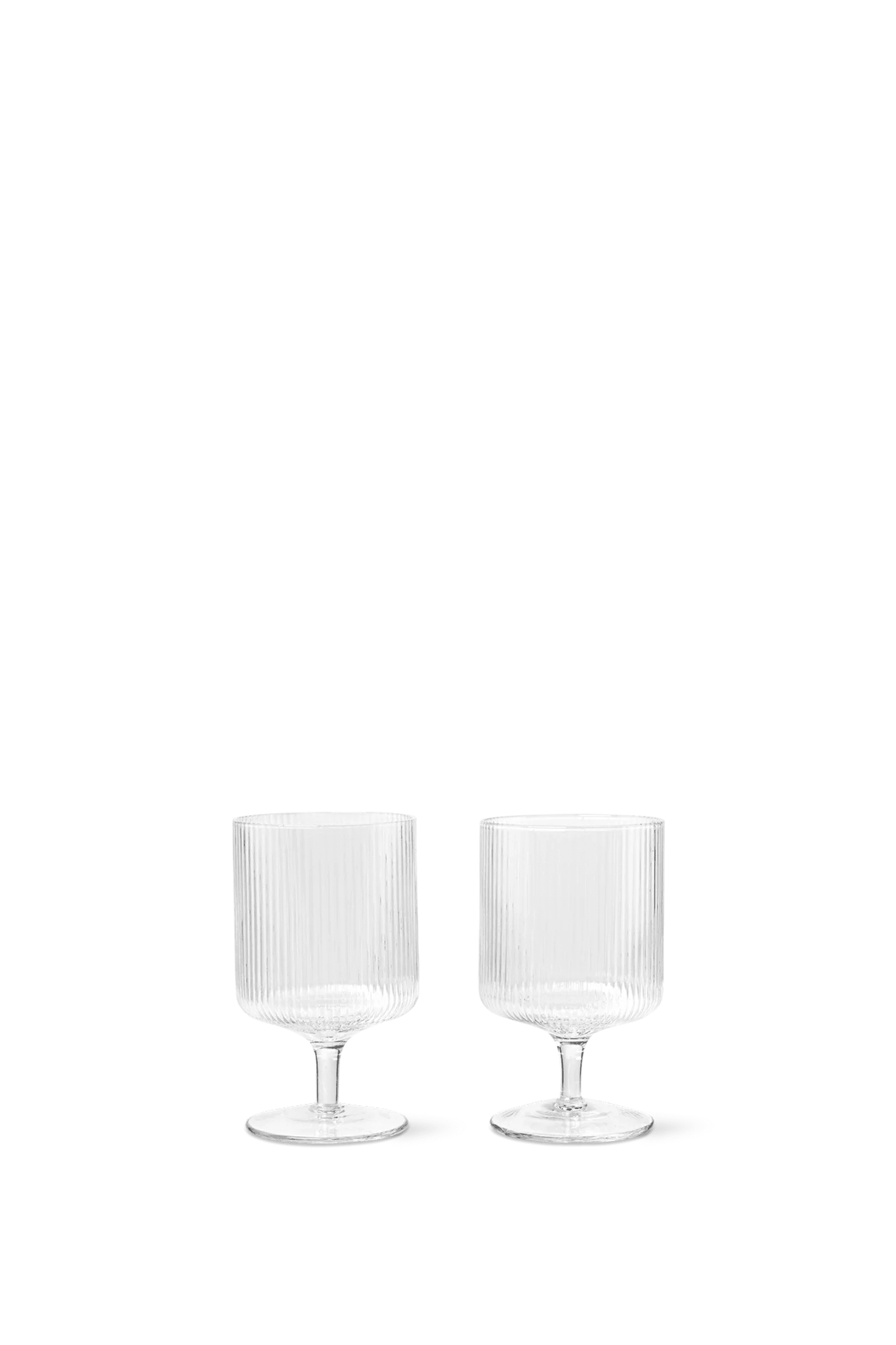 Bonne Choice Ferm Living Ripple Wine Glasses - Set of 2 - Clear