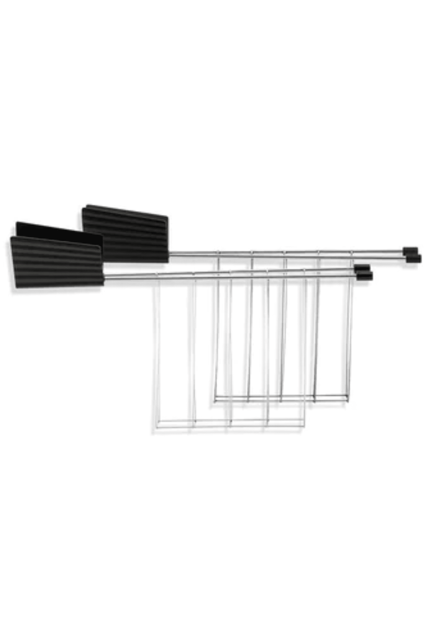 Bonne Choice Alessi Plisse 2 Tongs Toaster Racks, Black