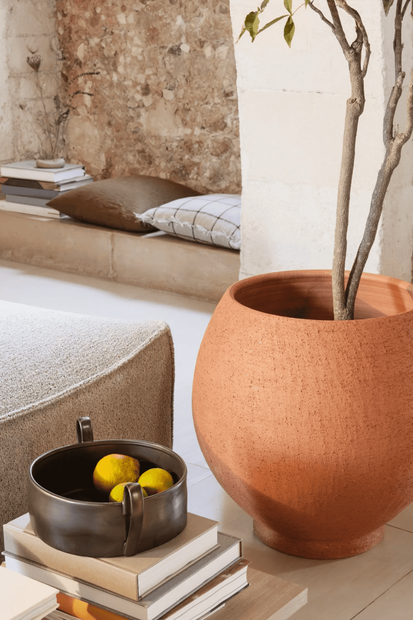 Bonne Choice Ferm Living Ando Pot - L - Terracotta