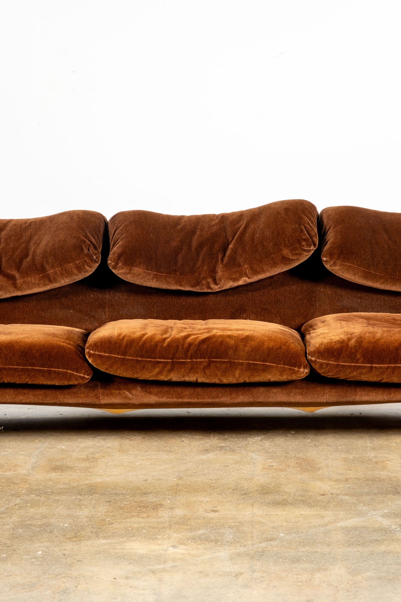 Maralunga 3-Seater Sofa in Original Brown Velvet