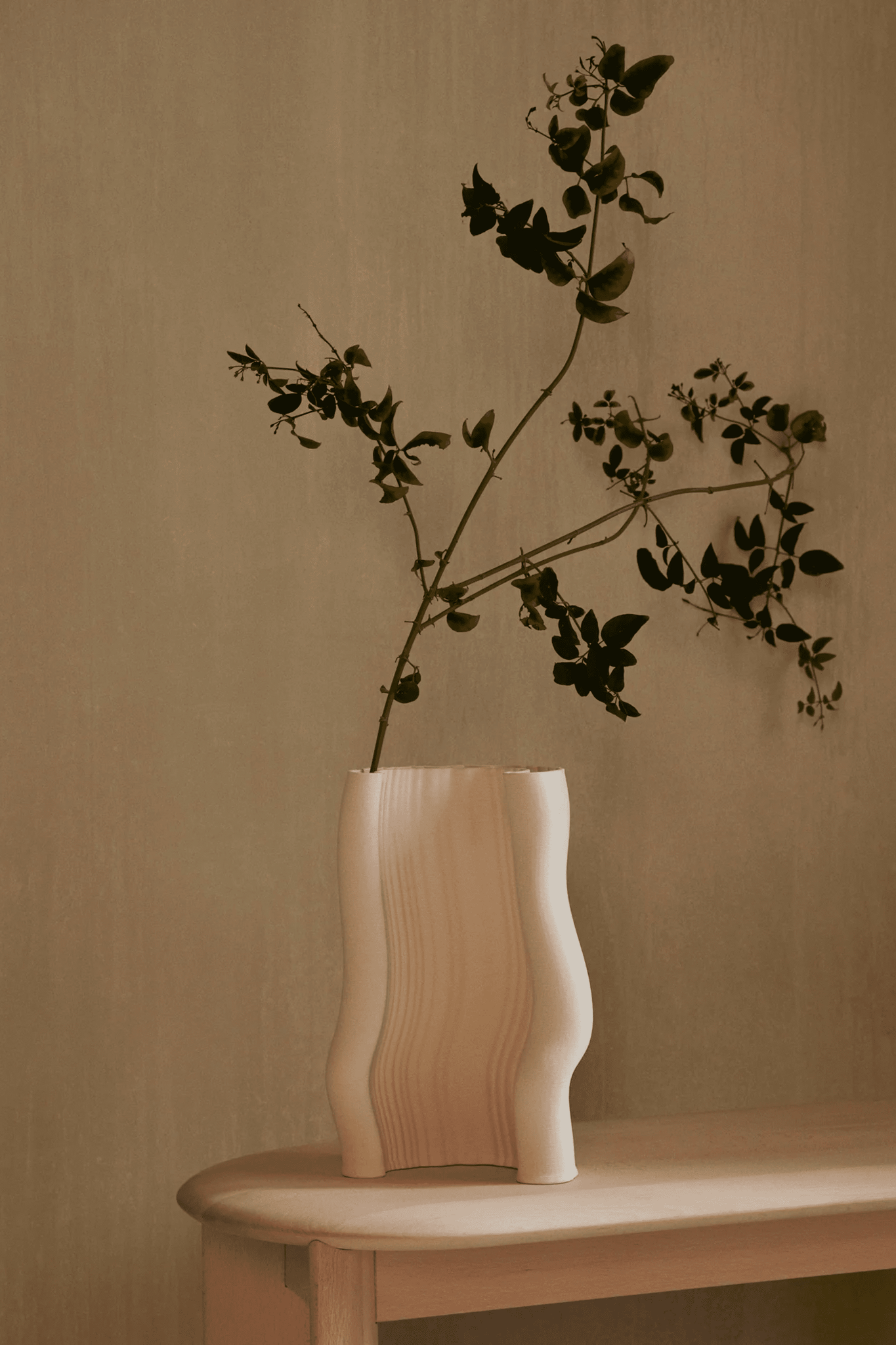 Bonne Choice Ferm Living Moire Vase - Off-White