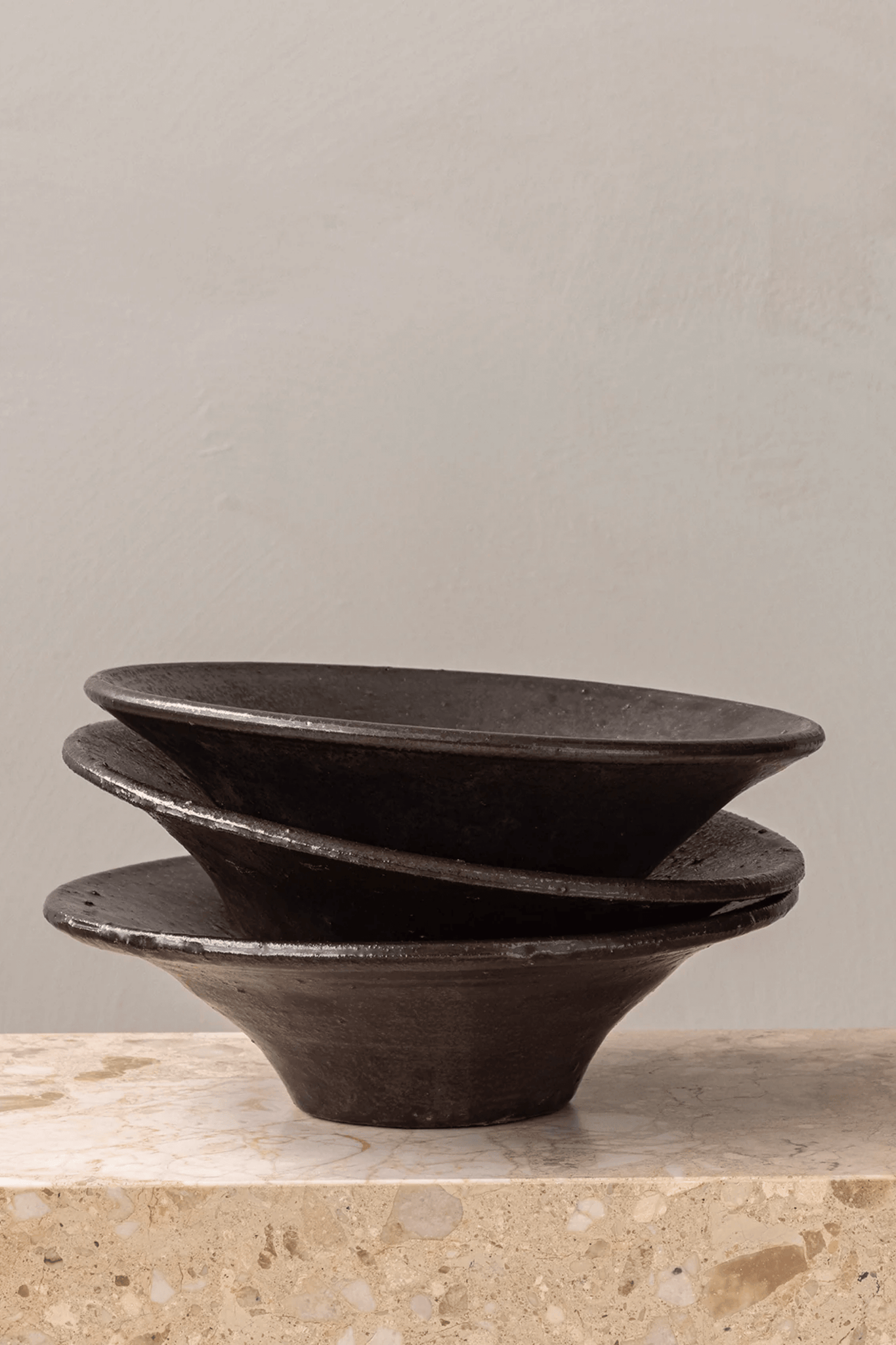 Mocha Triptych Bowl by Menu, shown stacked