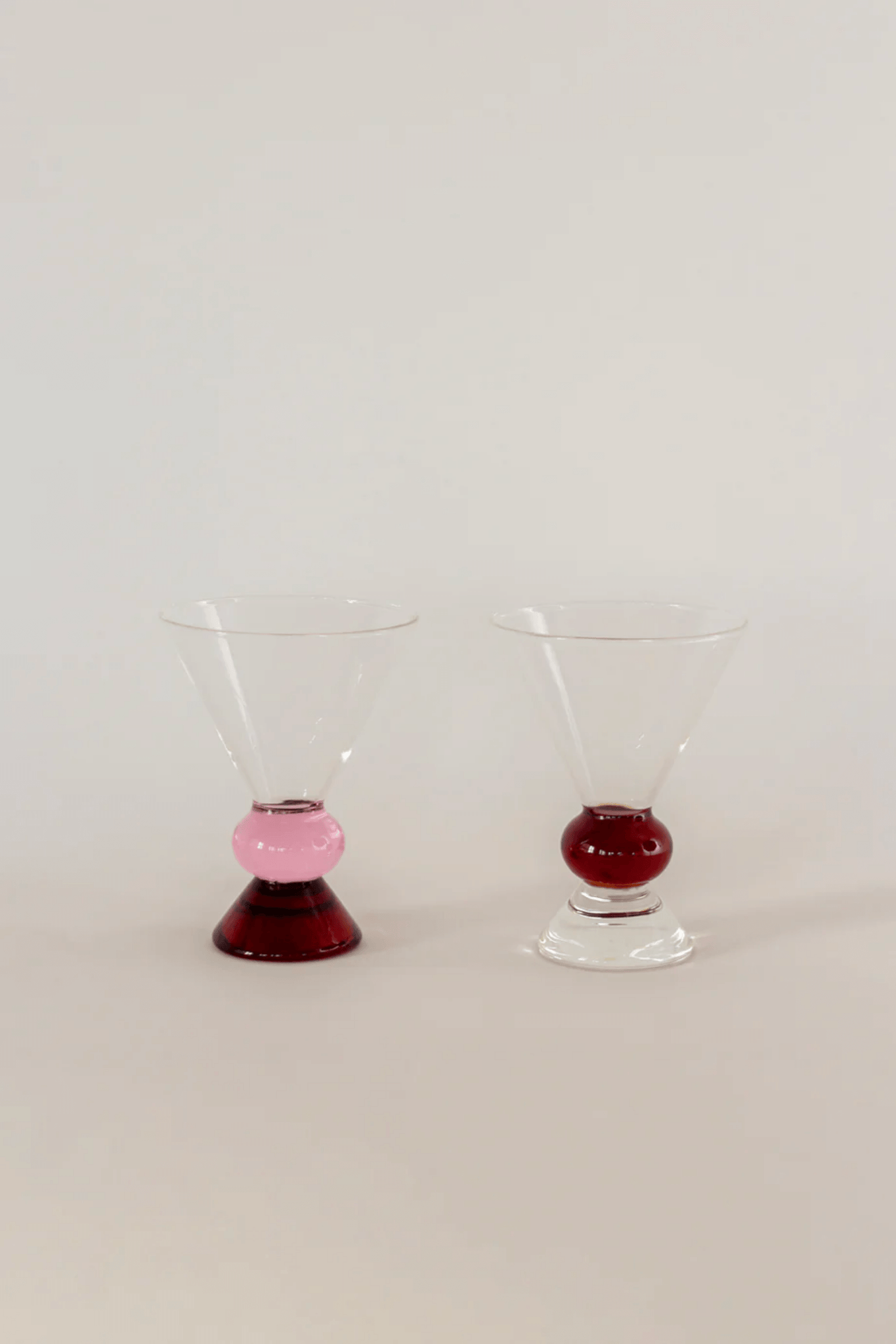 Pink, Amber & Clear Provence Totem Glasses Sophie Lou Jacobsen