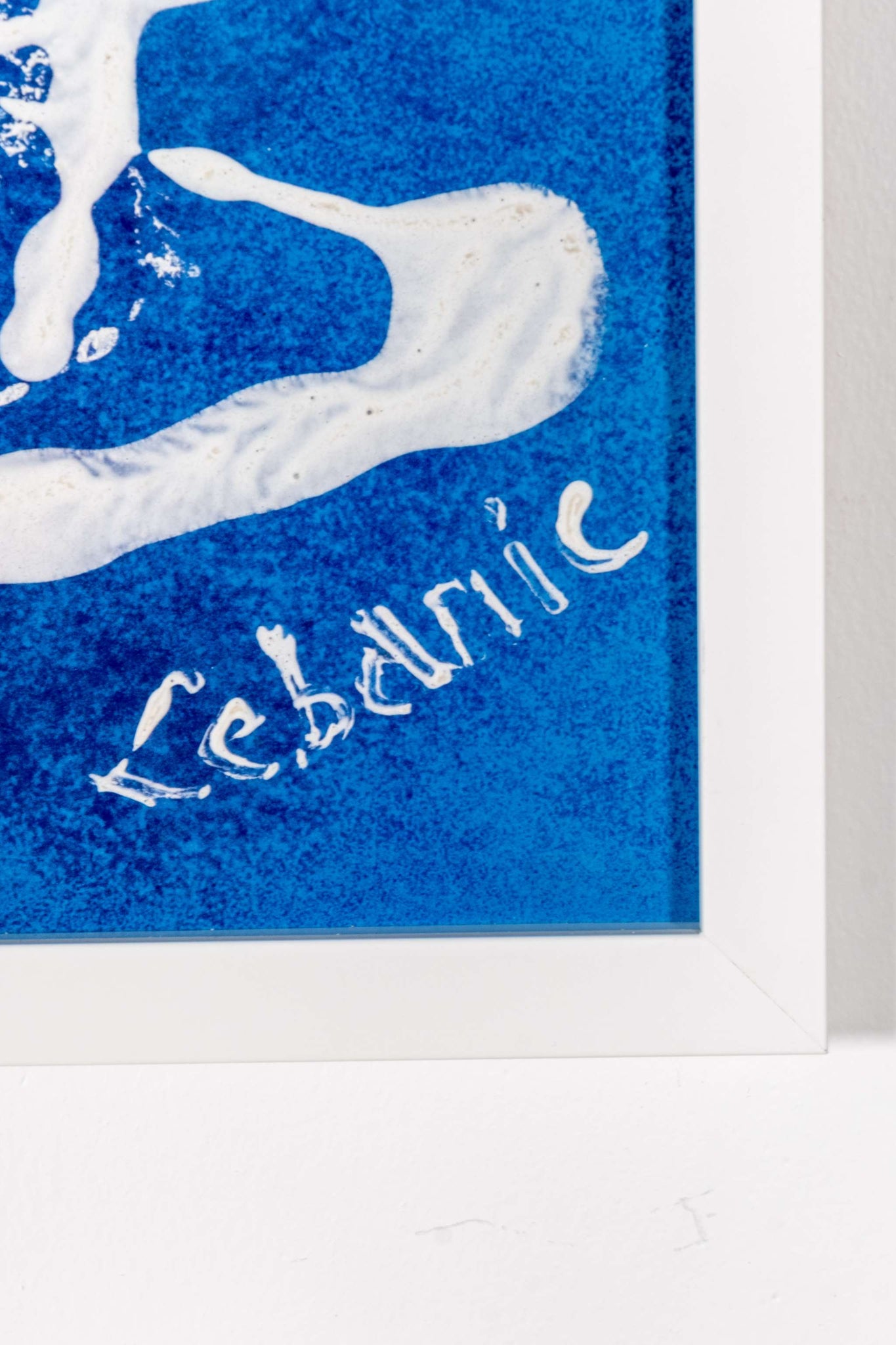 Blue and White Drip Painting