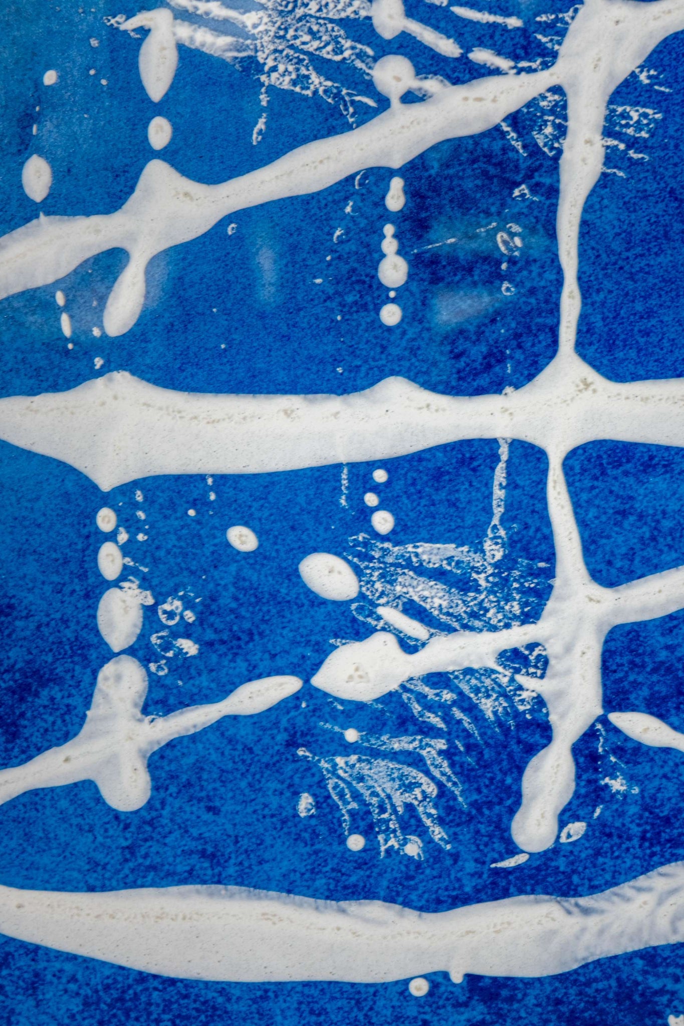 Blue and White Drip Painting