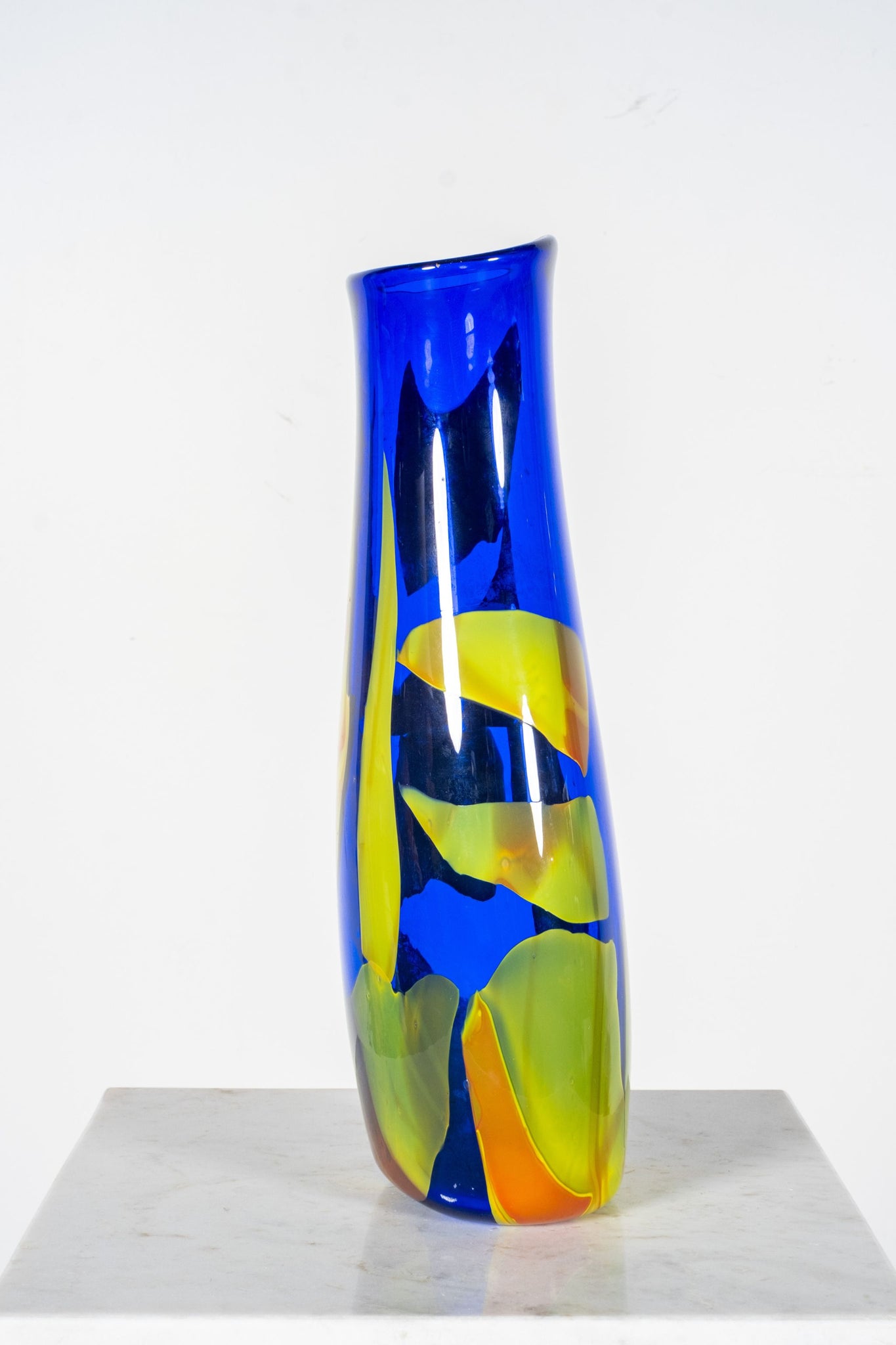 Blue and Yellow Glass Vase | Bonne Choice