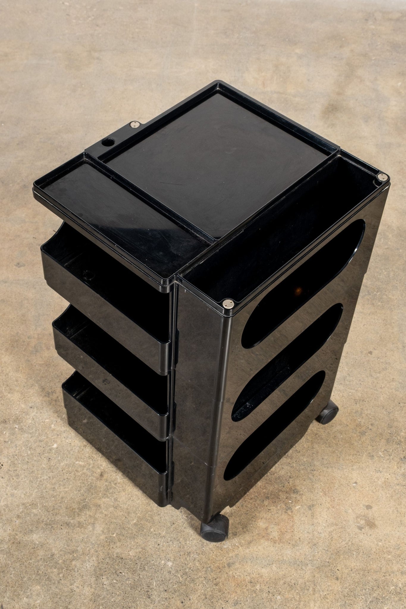 Bieffeplast Boby Storage Trolley by Joe Colombo, Low Black | Bonne Choice