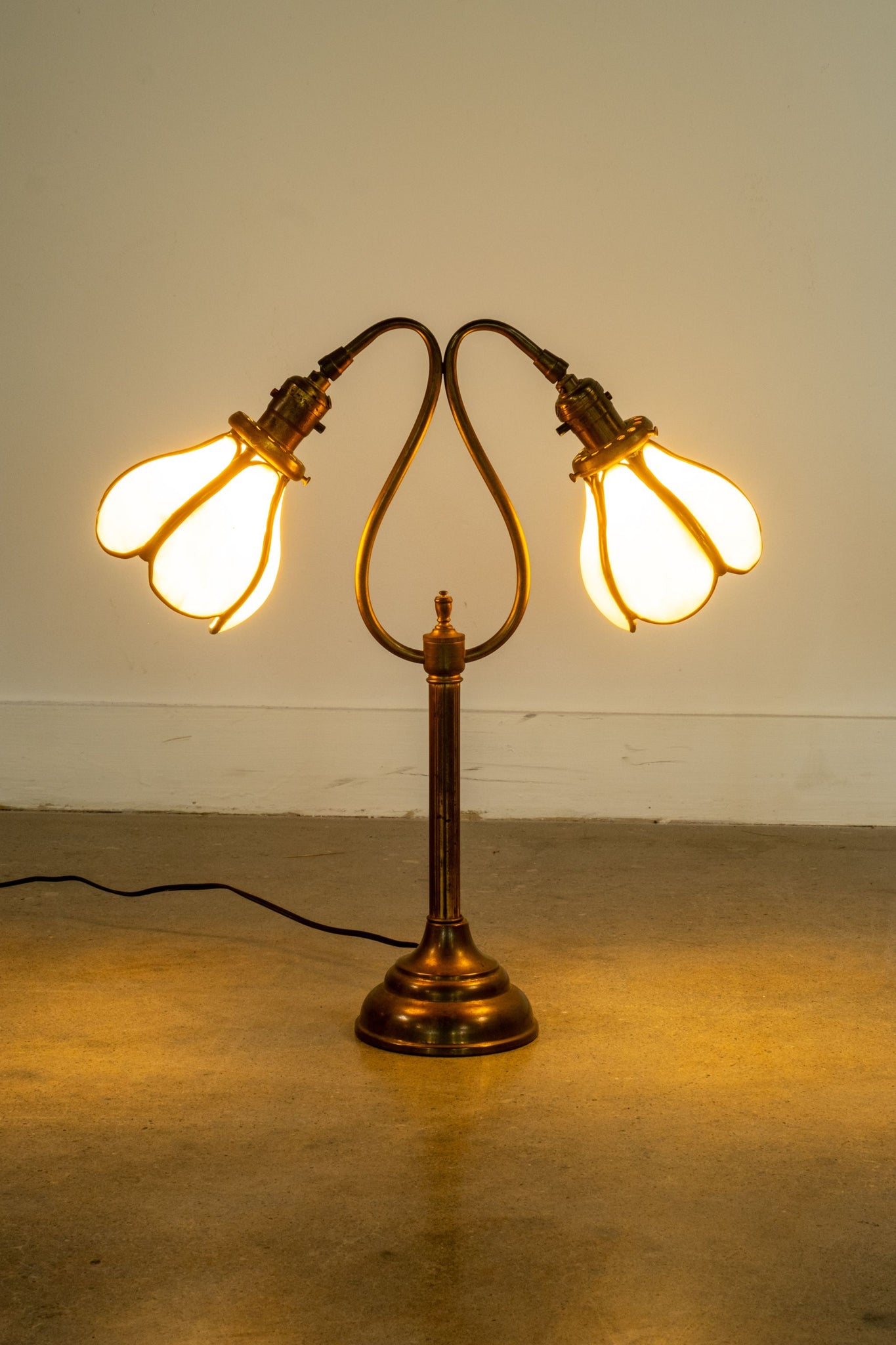 Brass Deco Lamp with Glass Shades | Bonne Choice