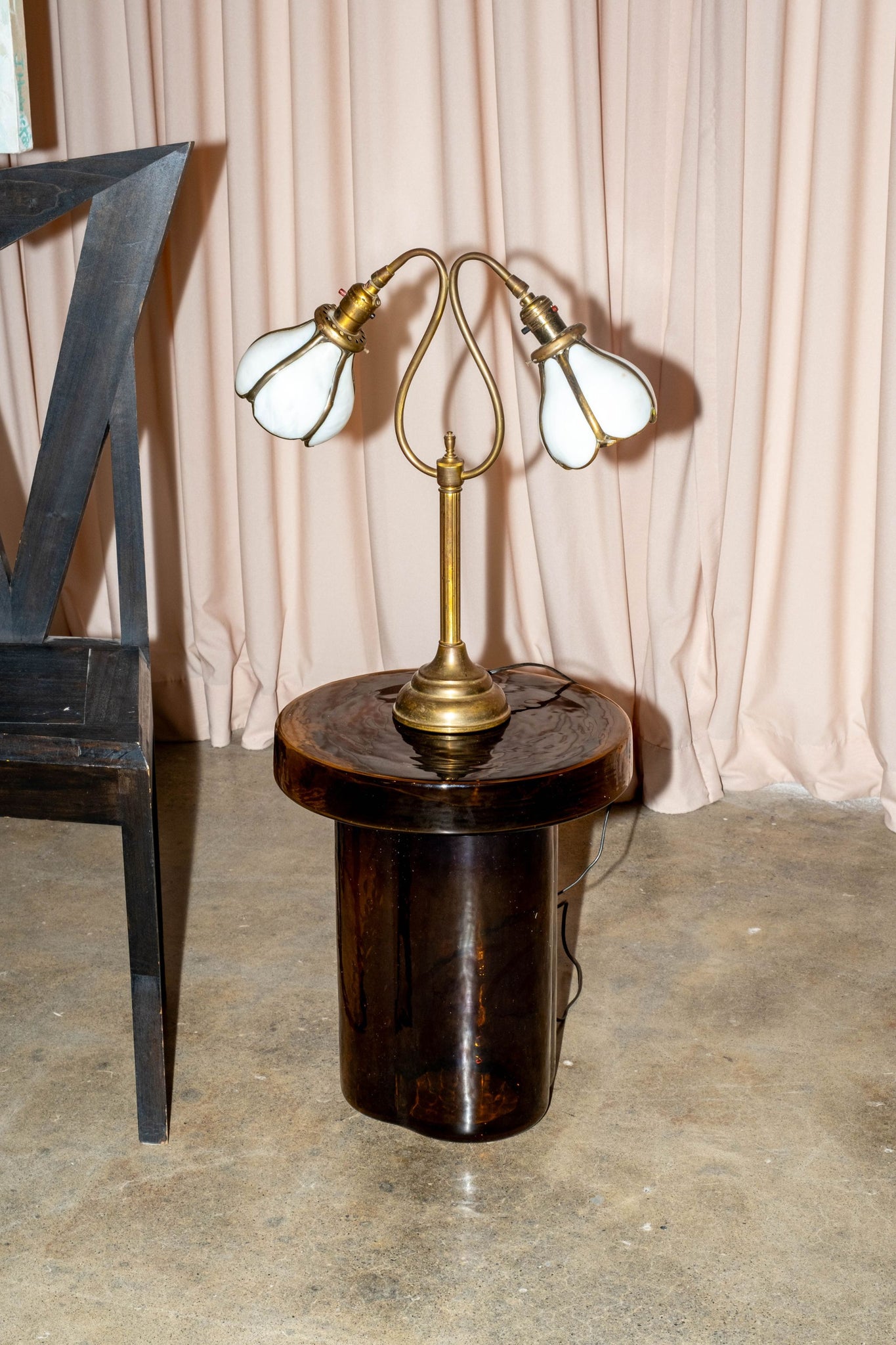 Brass Deco Lamp with Glass Shades | Bonne Choice