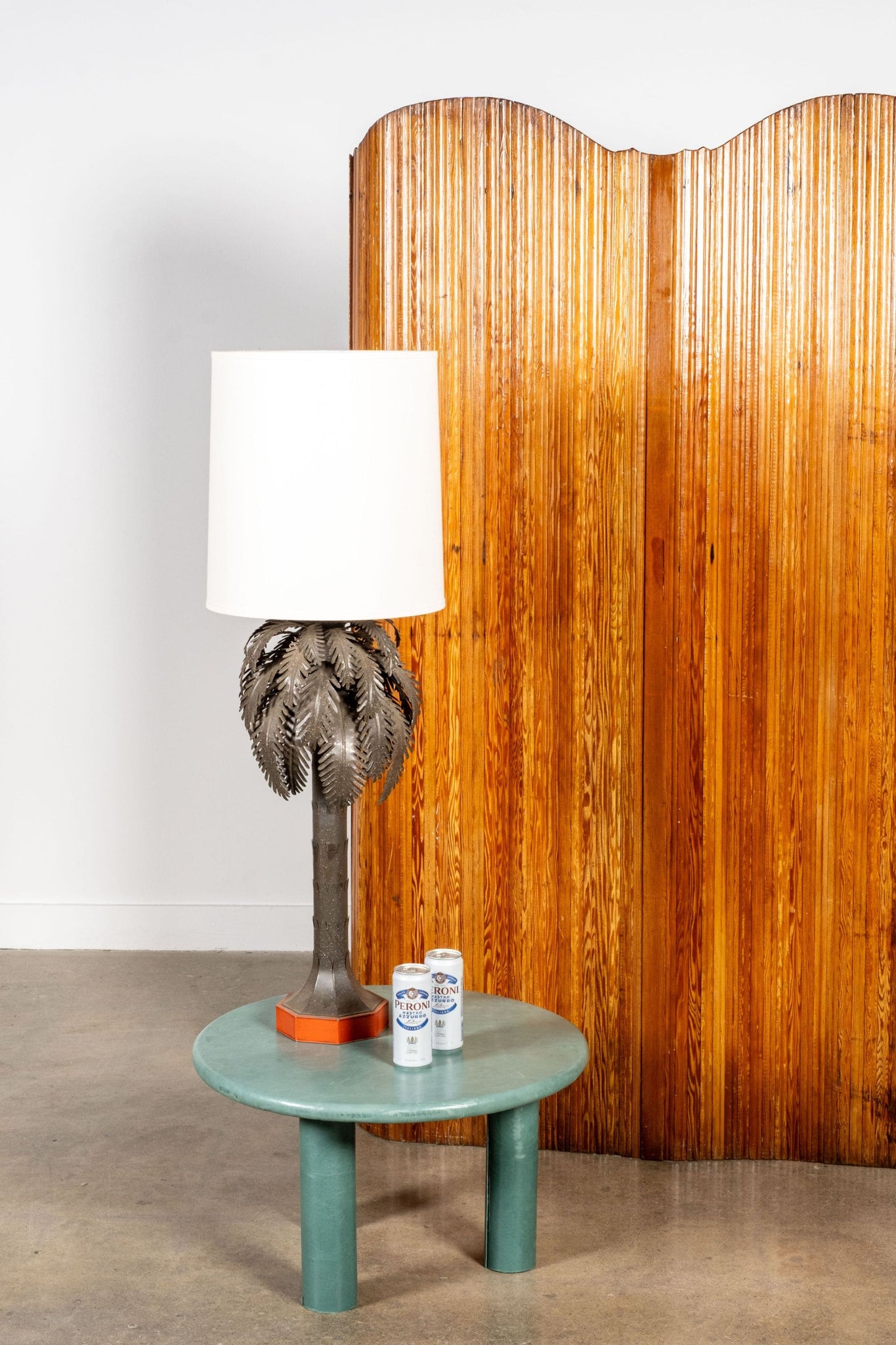 Brass 'Palm Tree' Table Lamp, New Shade | Bonne Choice