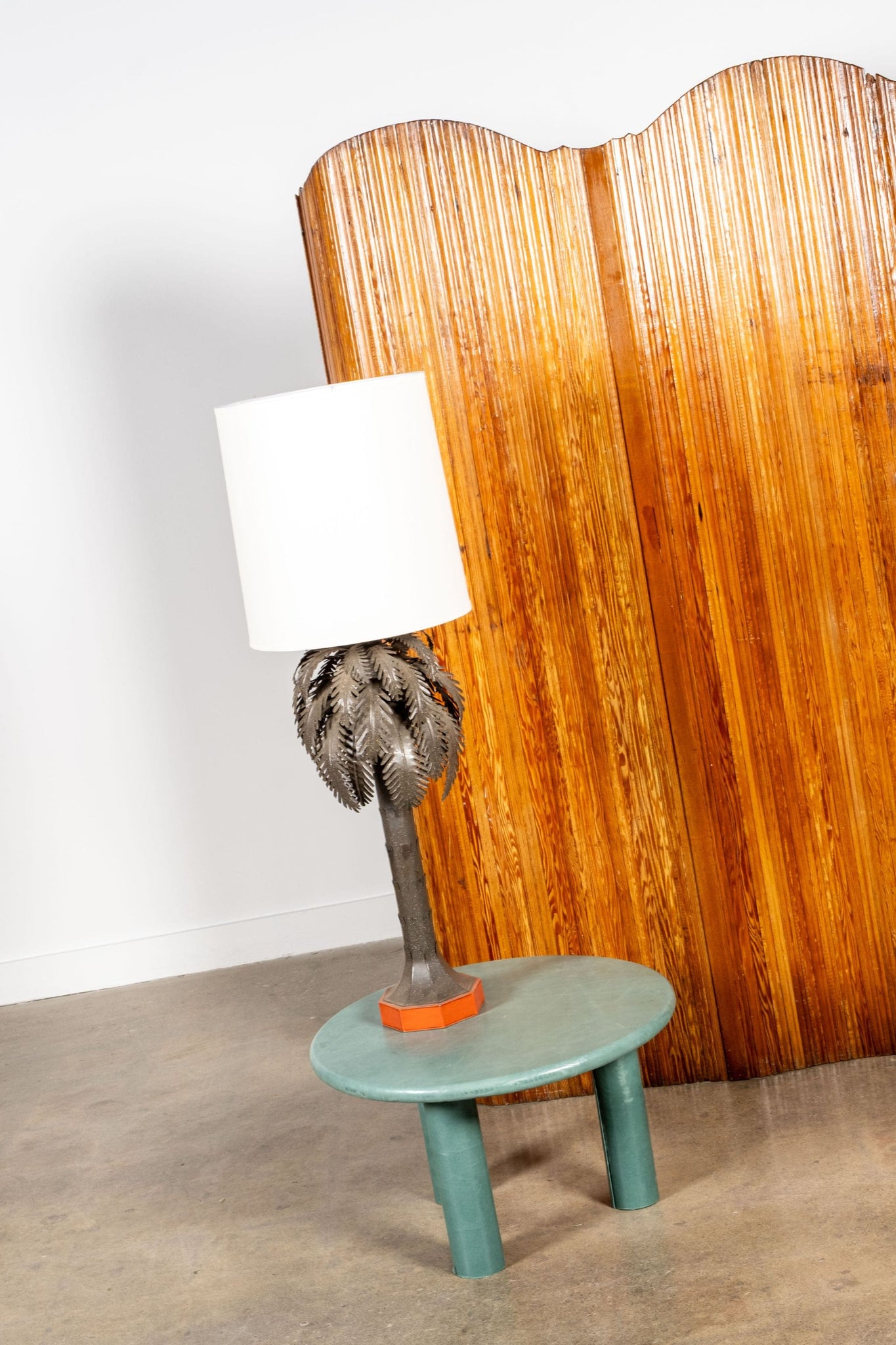 Brass 'Palm Tree' Table Lamp, New Shade | Bonne Choice