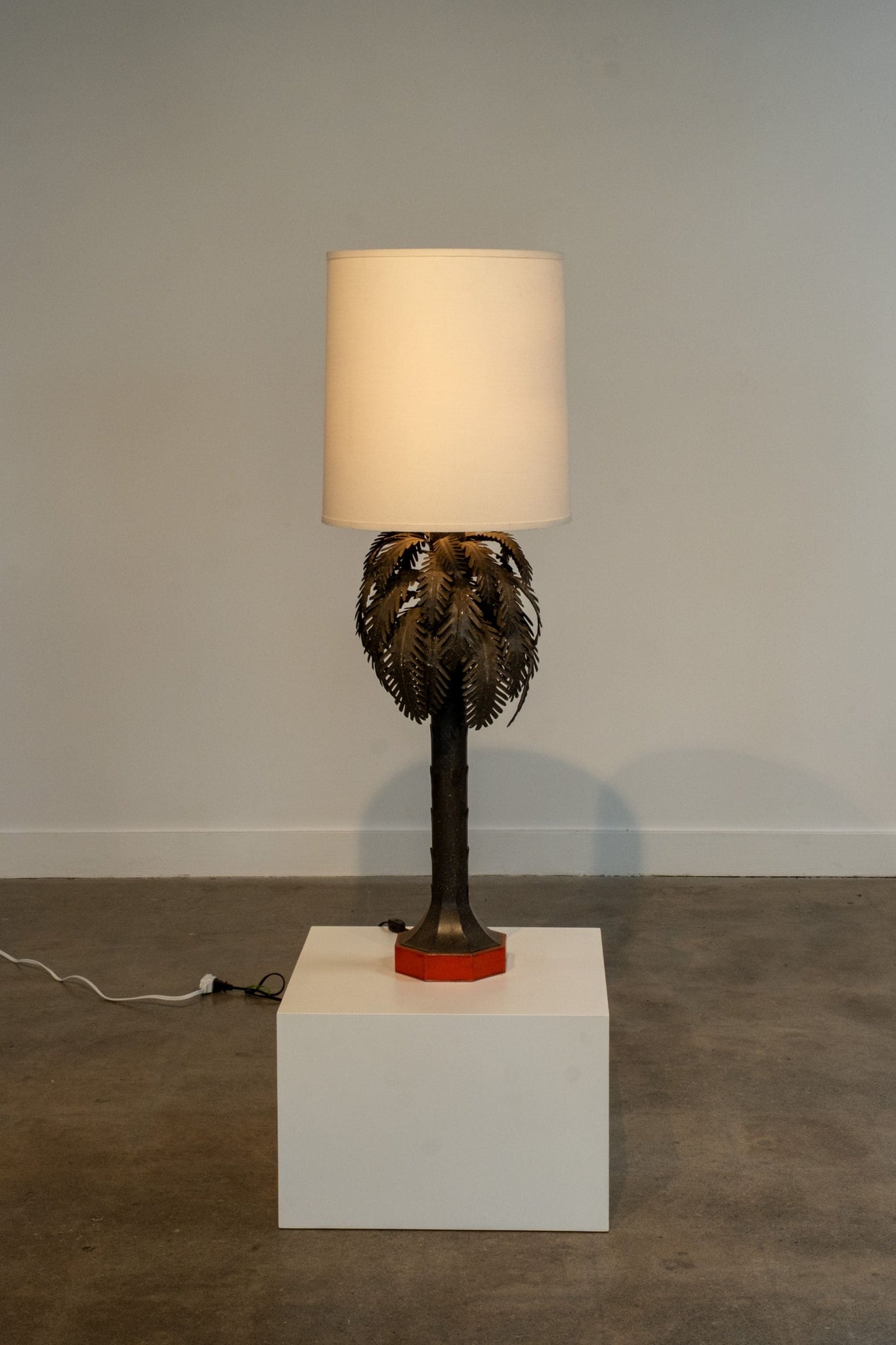 Brass 'Palm Tree' Table Lamp, New Shade | Bonne Choice