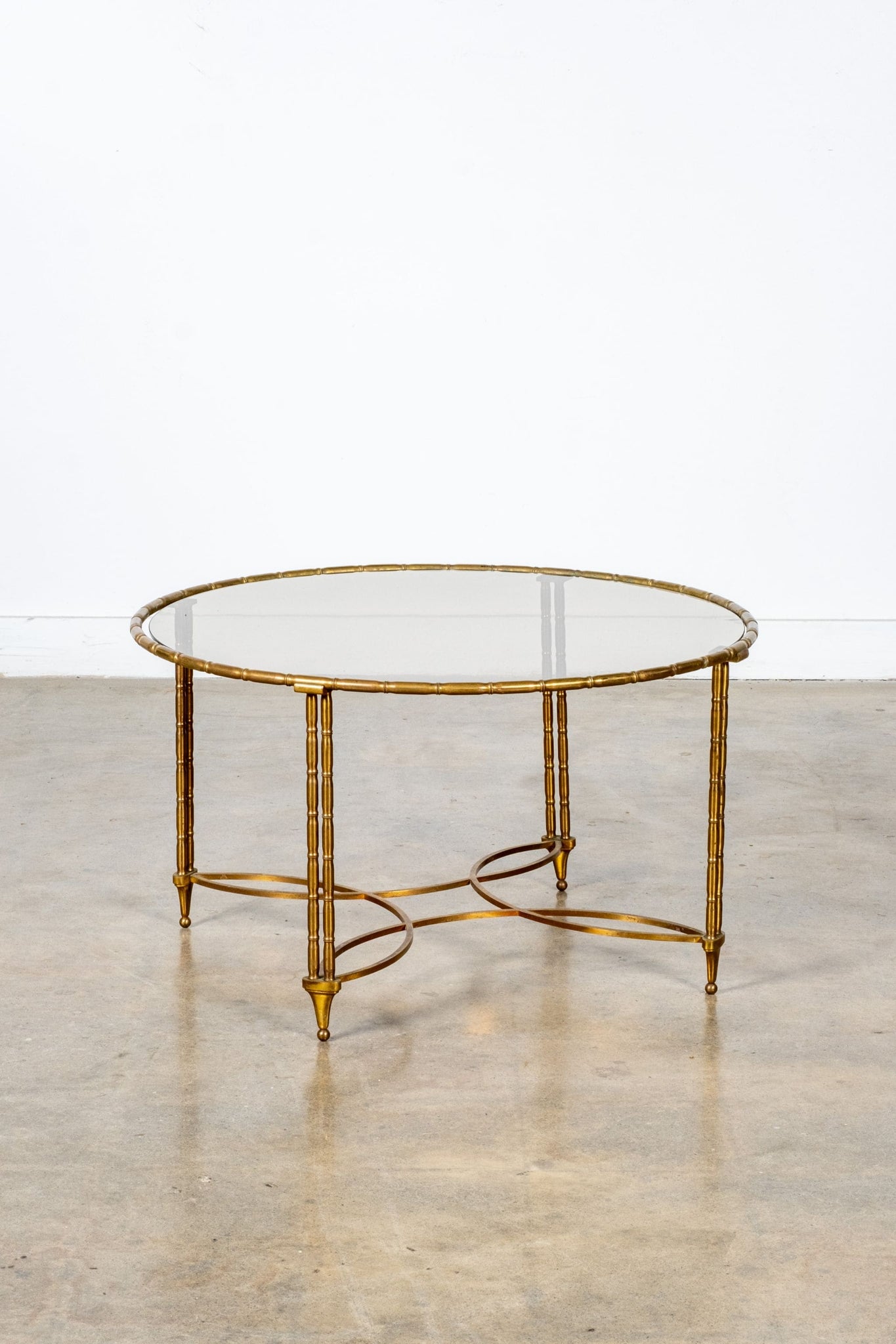 Brass Side Table with Smoked Glass Top | Bonne Choice