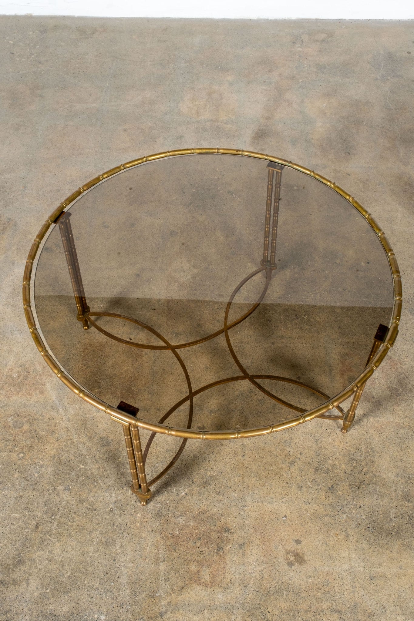 Brass Side Table with Smoked Glass Top | Bonne Choice