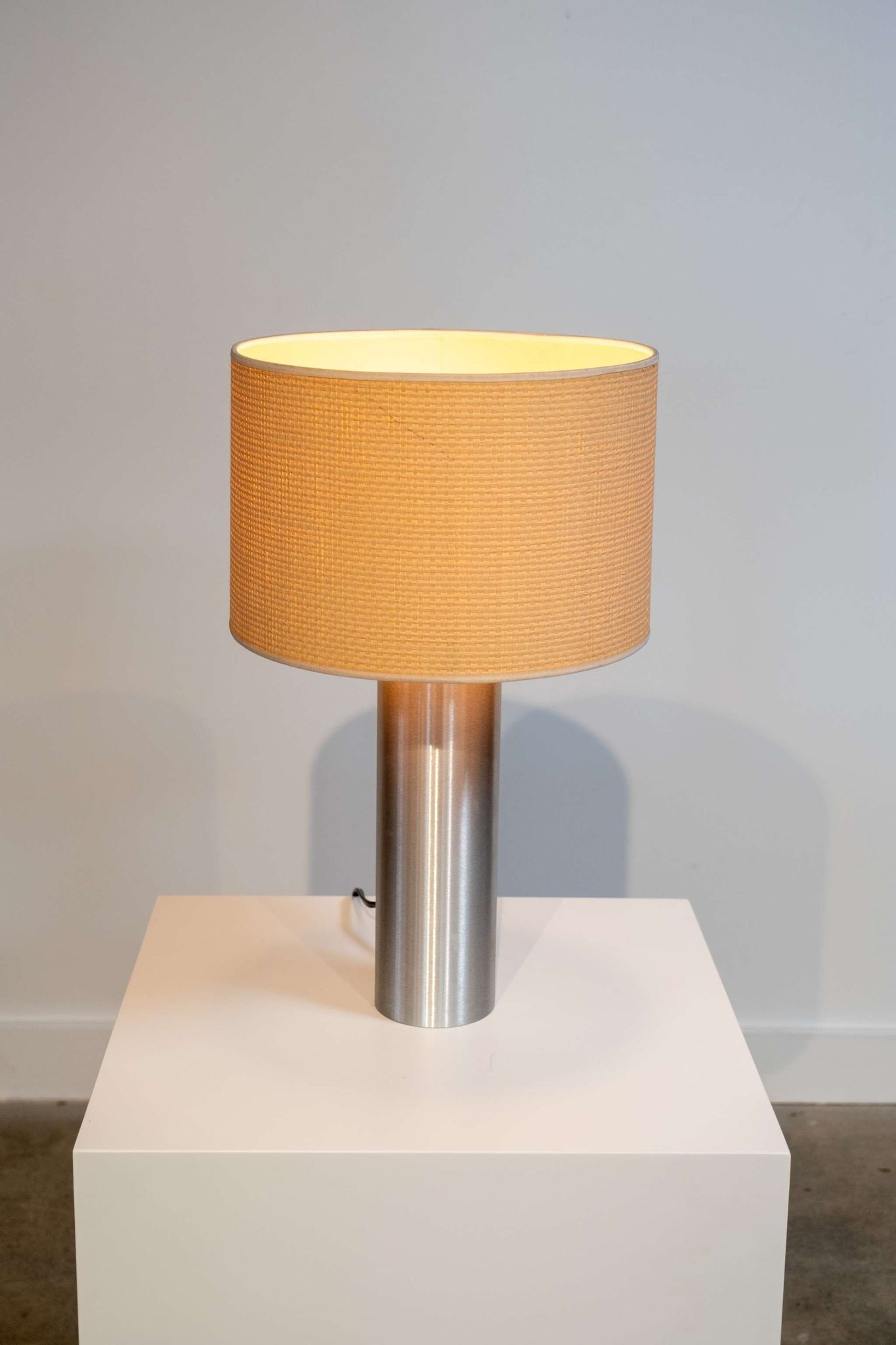 Brushed Stainless Steel Table Lamp, Small