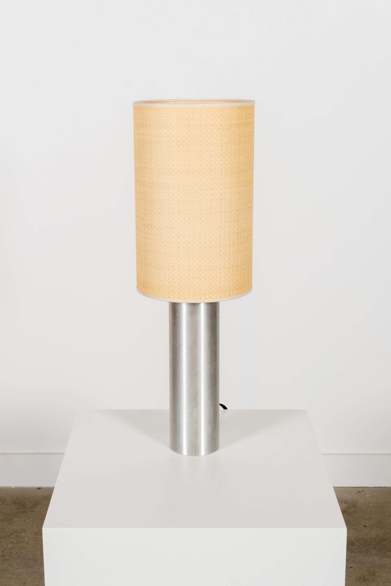 Brushed Stainless Steel Table Lamp, Tall