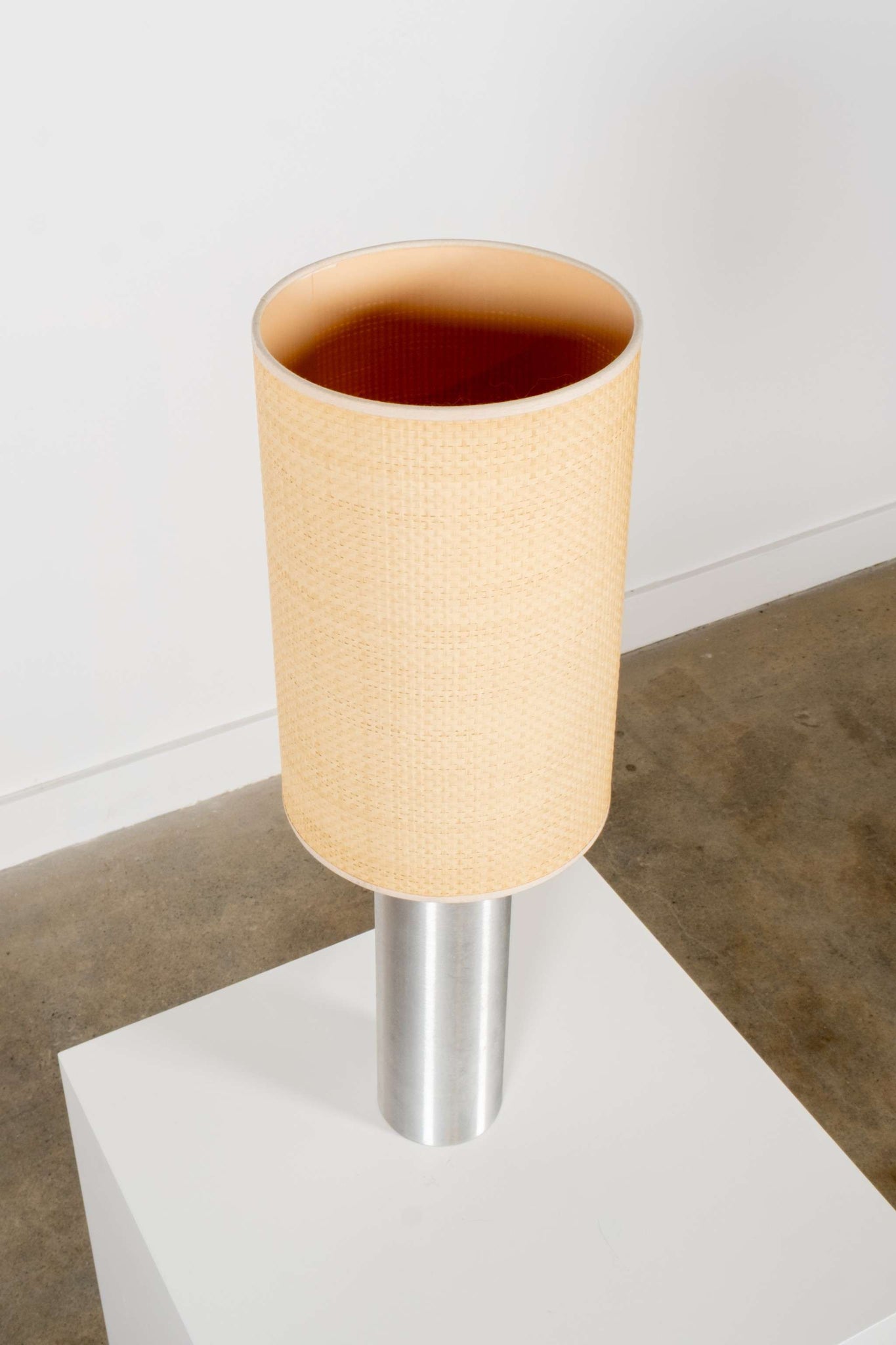Brushed Stainless Steel Table Lamp, Tall