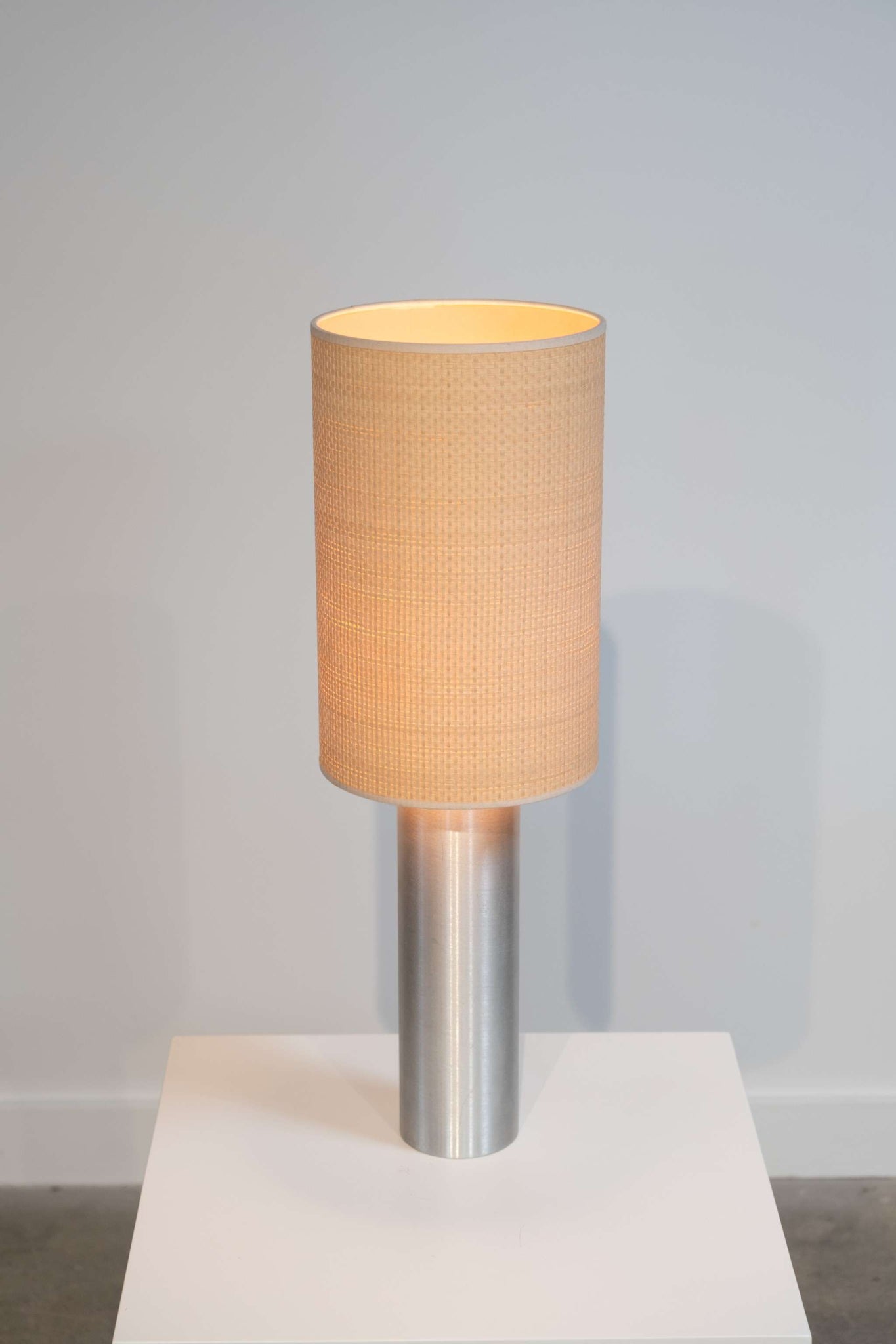 Brushed Stainless Steel Table Lamp, Tall