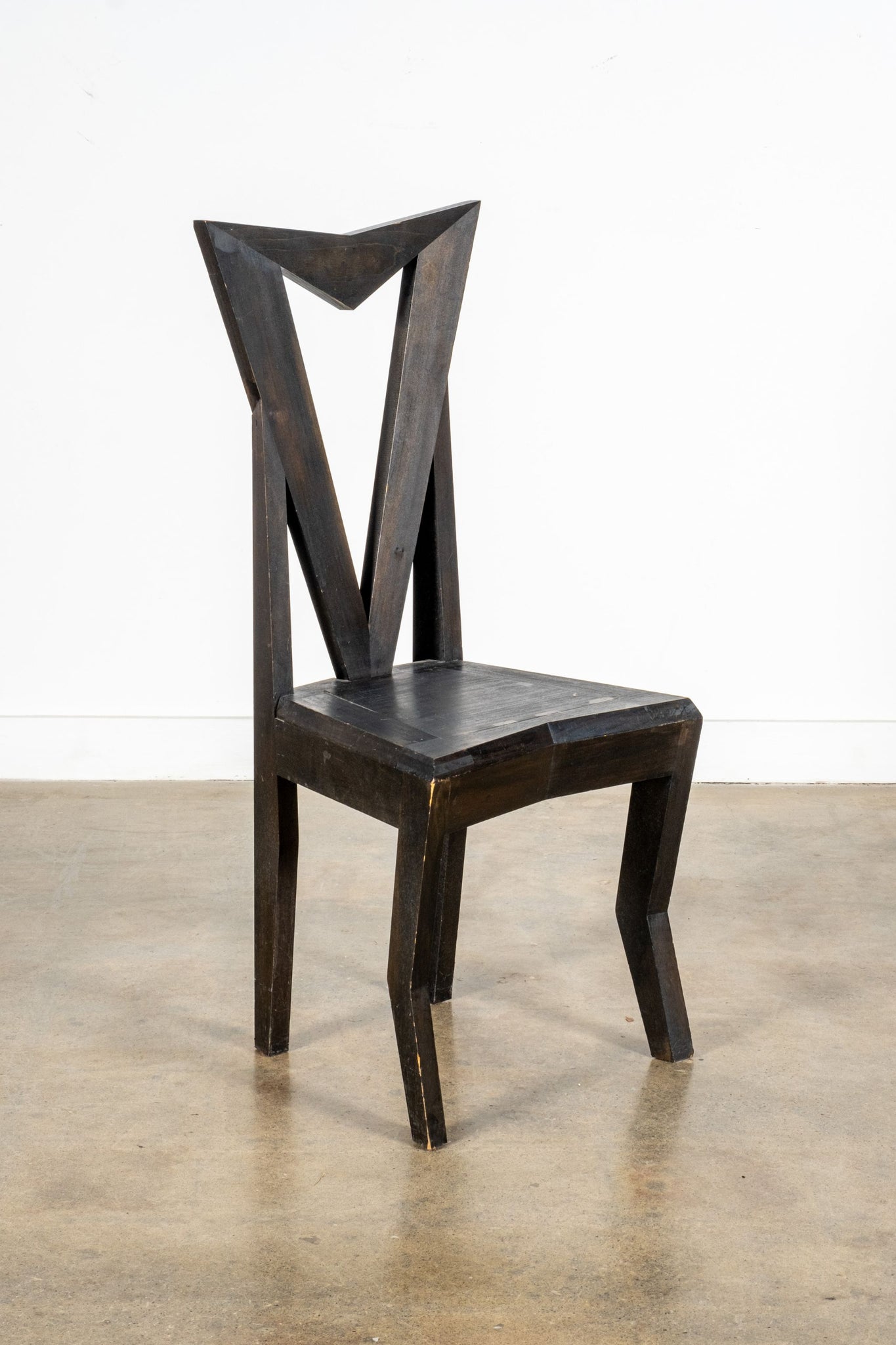 Brutalist Wood Chair, Open Back | Bonne Choice