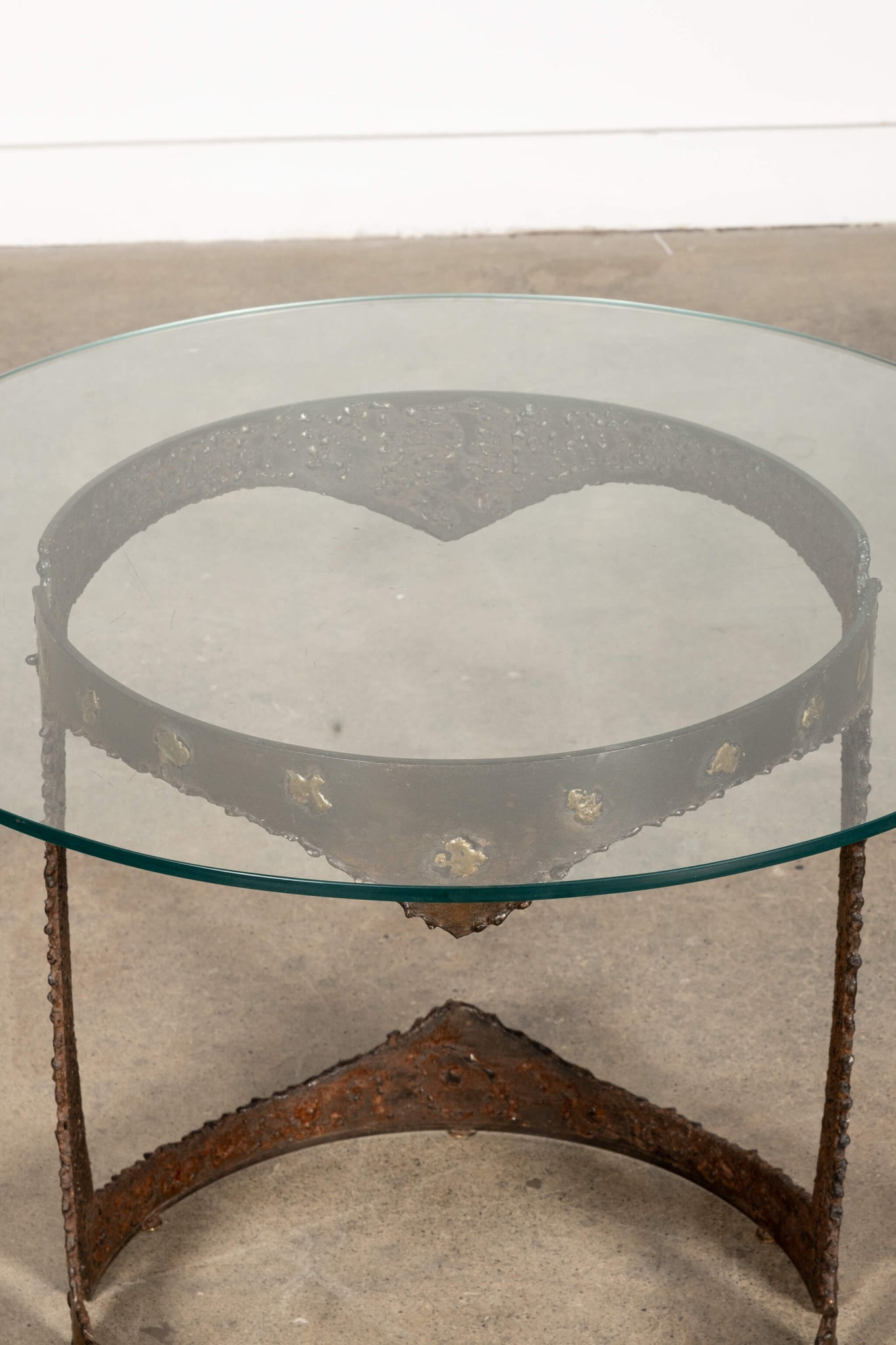 Bonne Choice - Brutalist Side Table with Glass Top