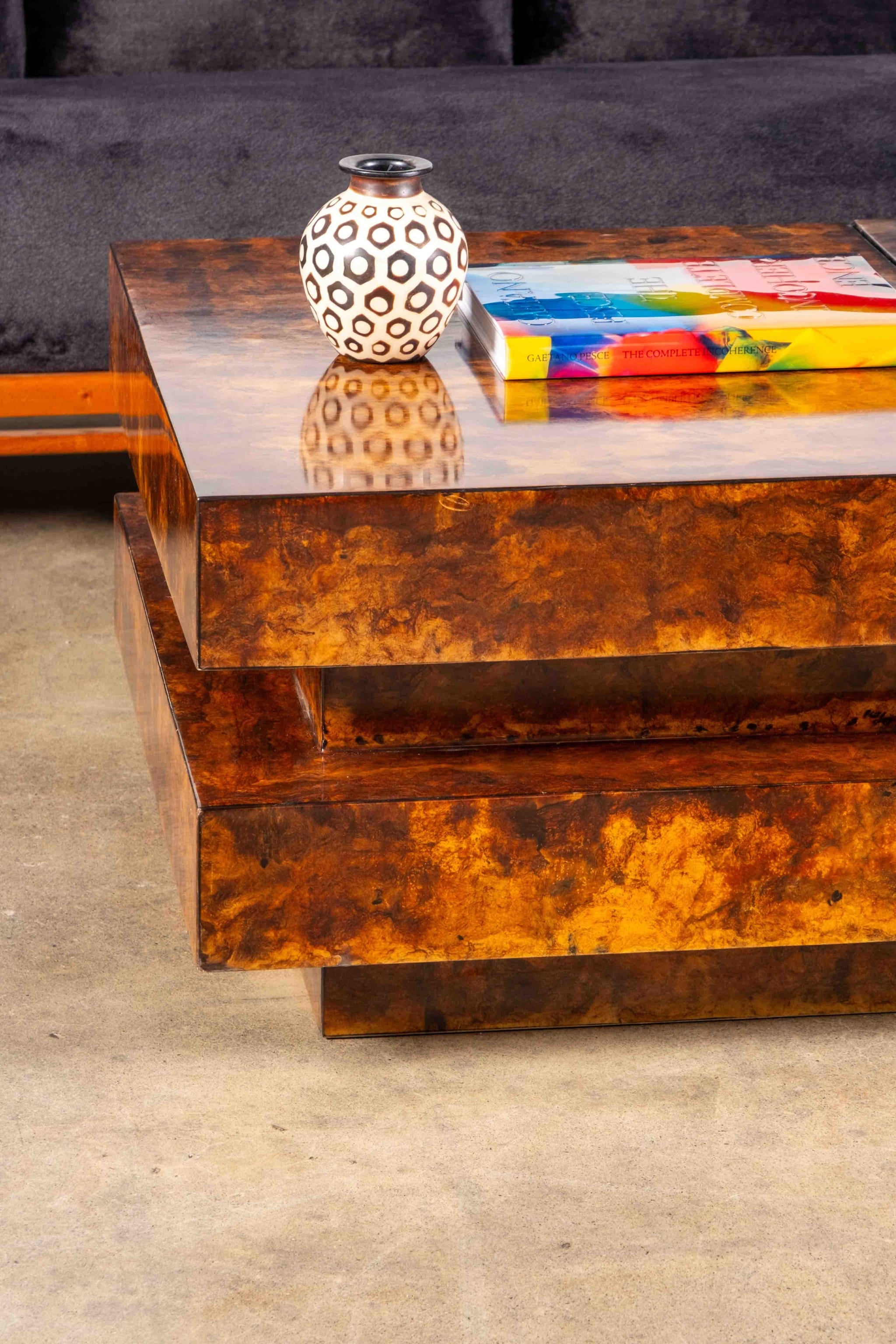 Burl Wood Coffee Table in the style of Aldo Tura | Bonne Choice