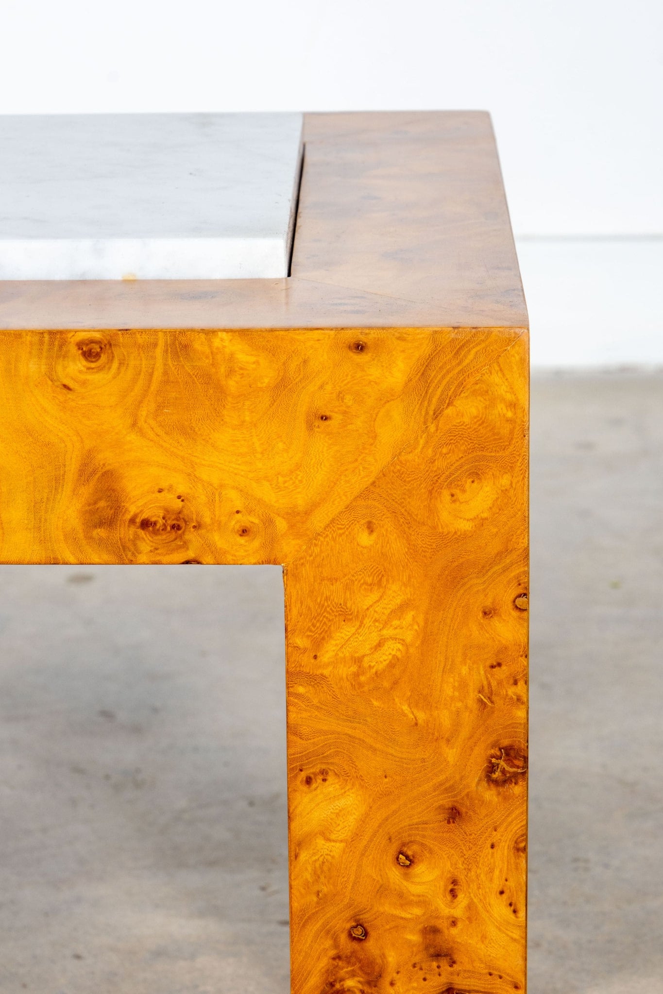 Burl and Marble Side Table | Bonne Choice