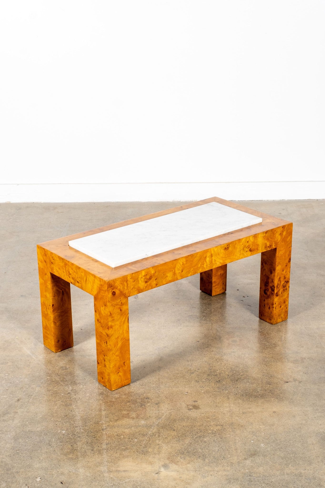 Burl and Marble Side Table | Bonne Choice