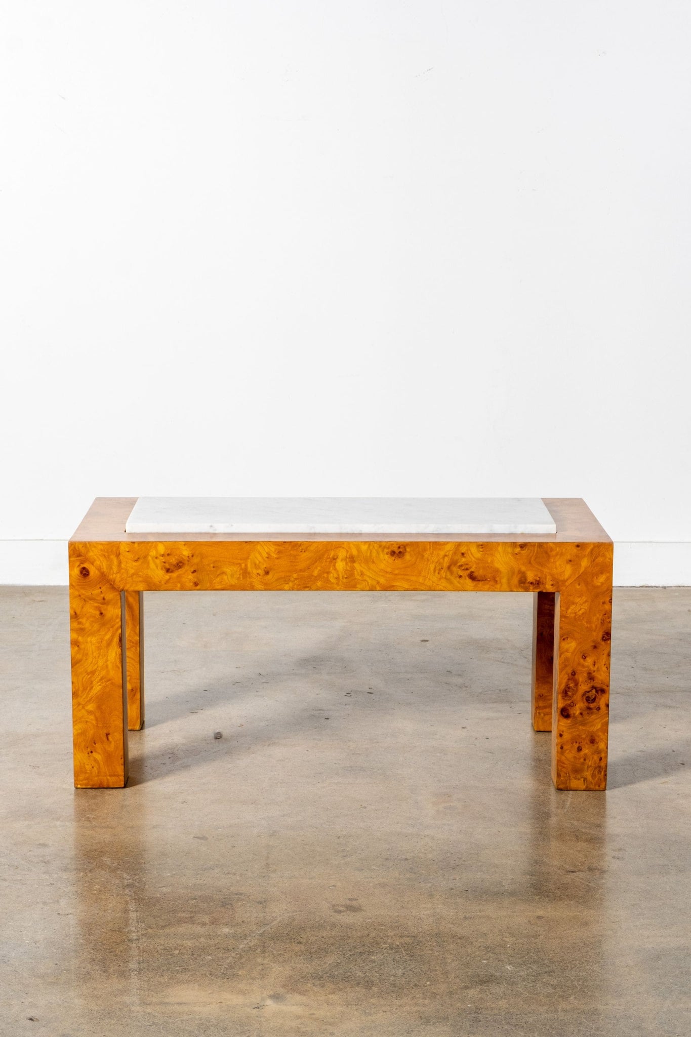 Burl and Marble Side Table | Bonne Choice