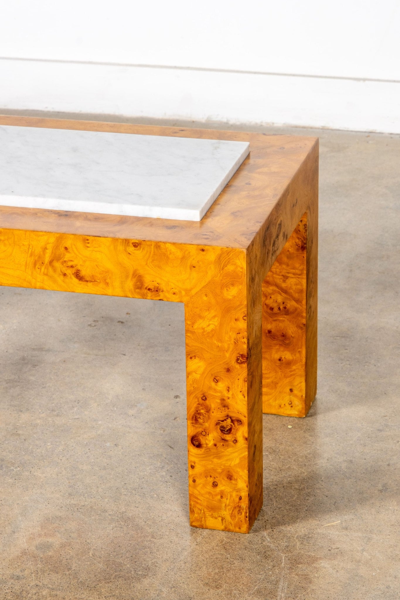 Burl and Marble Side Table | Bonne Choice