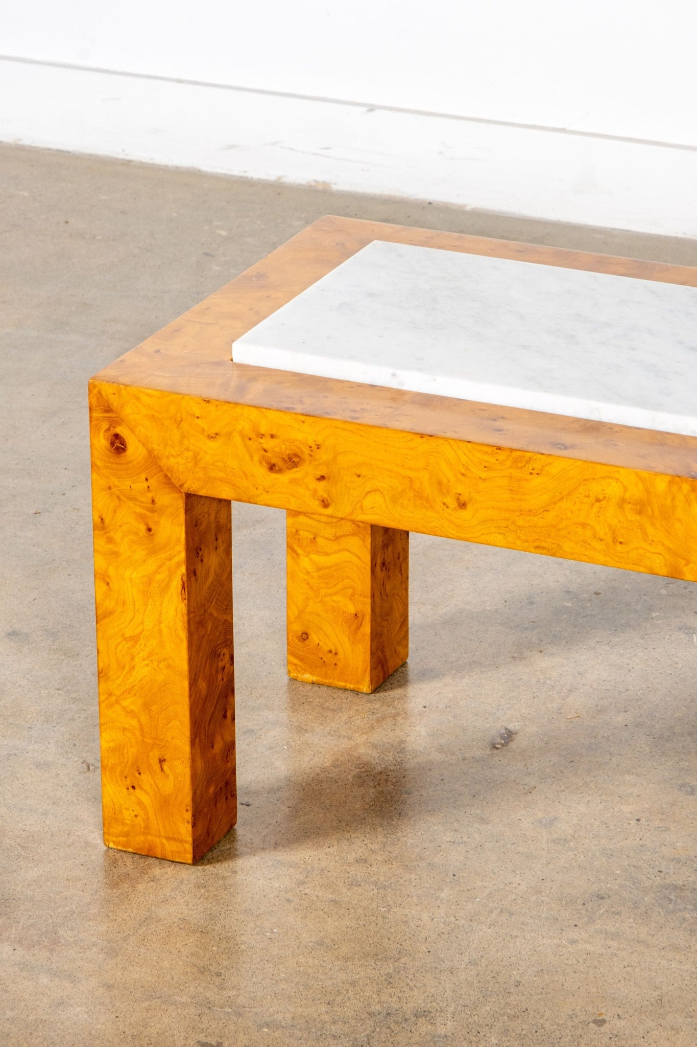 Burl and Marble Side Table | Bonne Choice