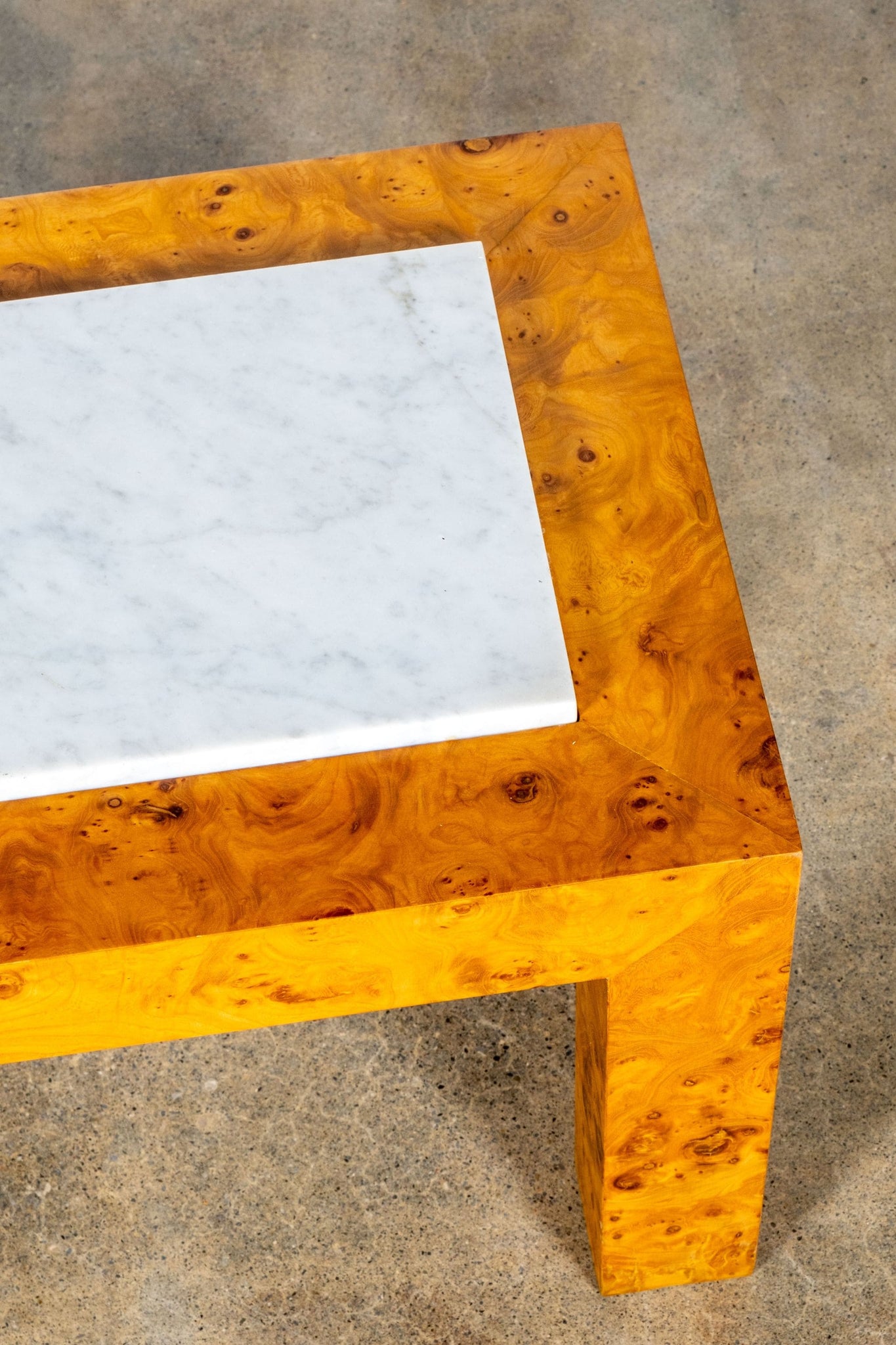 Burl and Marble Side Table | Bonne Choice